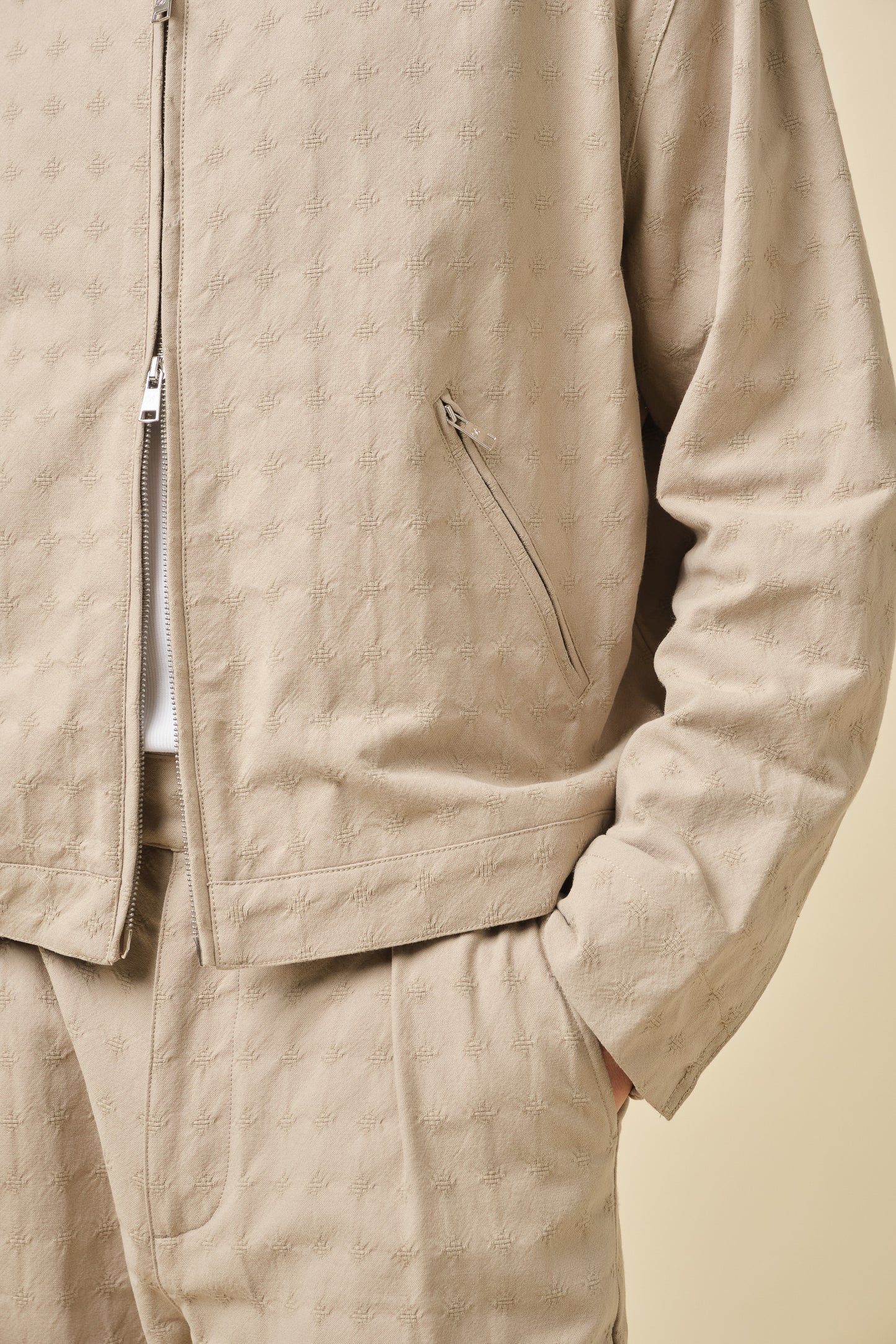 EMBROIDERED RIBIERA JACKET - STONE
