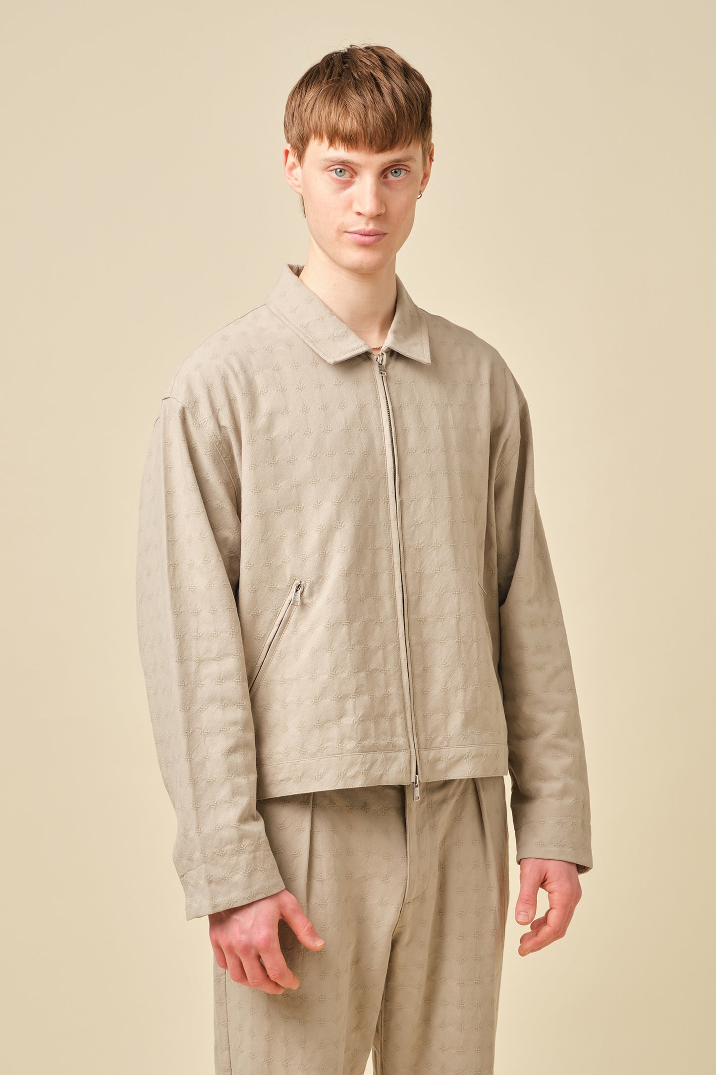 EMBROIDERED RIBIERA JACKET - STONE