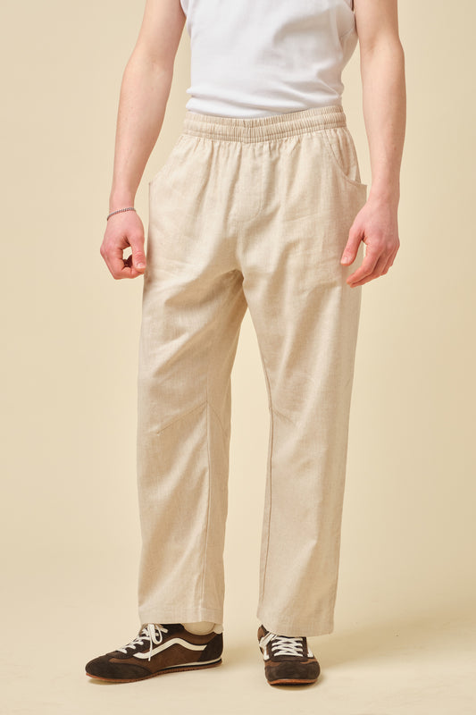 PORTO LINEN TROUSERS - SAND