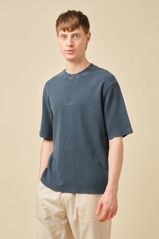 VINTAGE WASHED WAFFLE TEE - NAVY