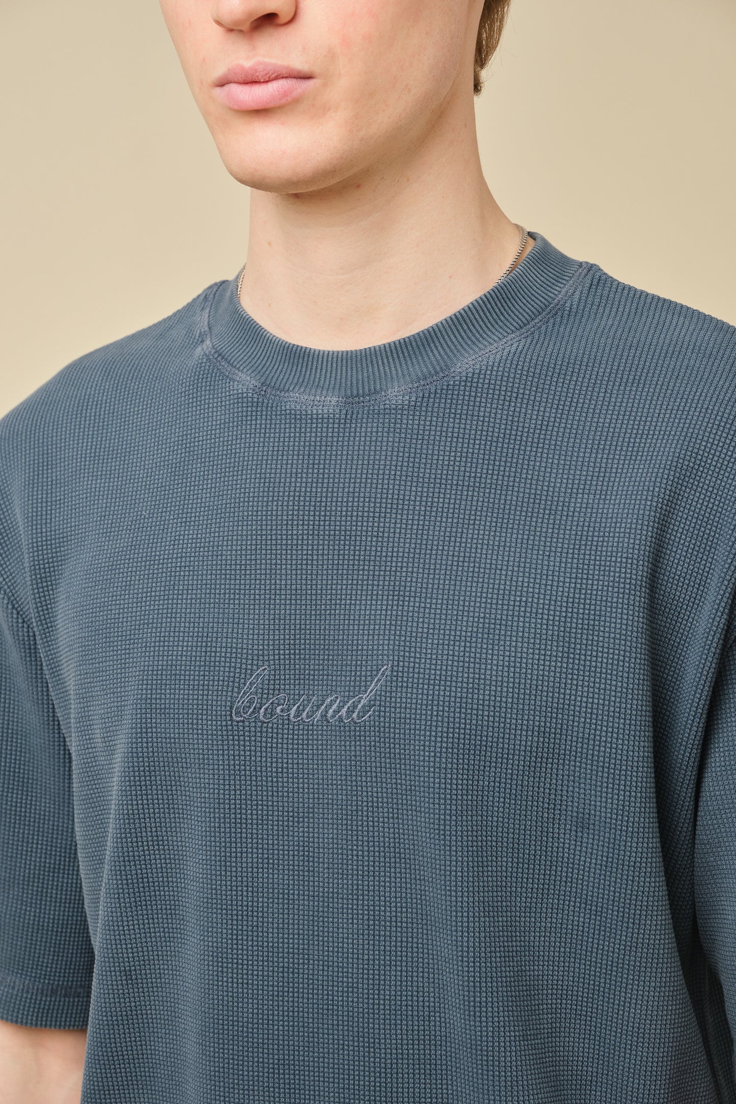 VINTAGE WASHED WAFFLE TEE - NAVY