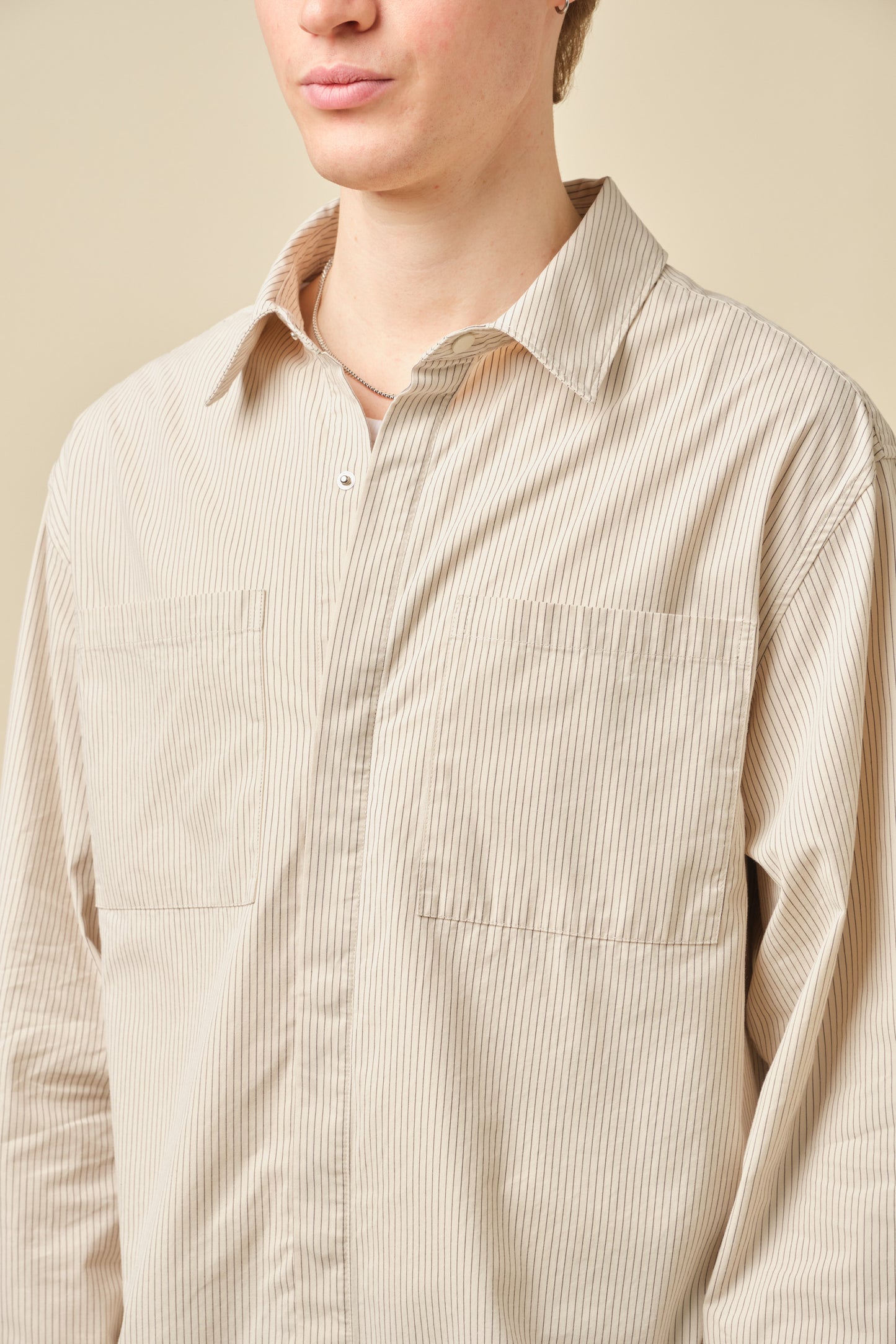 LORDELO STRIPE LONGSLEEVE SHIRT - ECRU