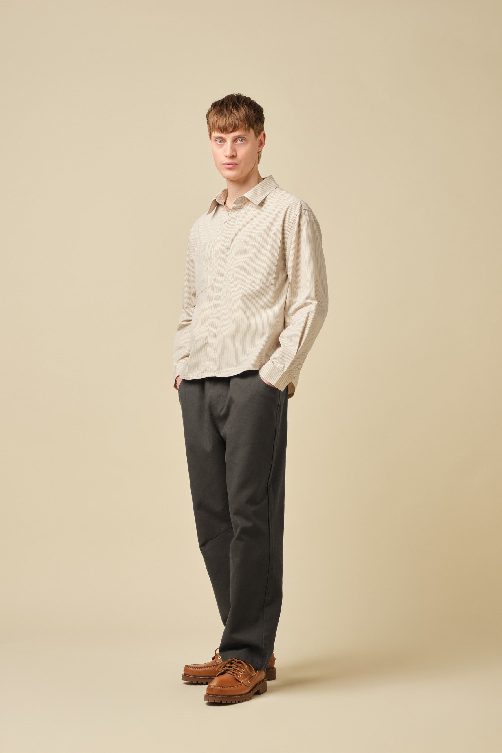 CANVAS RELAXED TROUSERS - CHARCOAL – bound