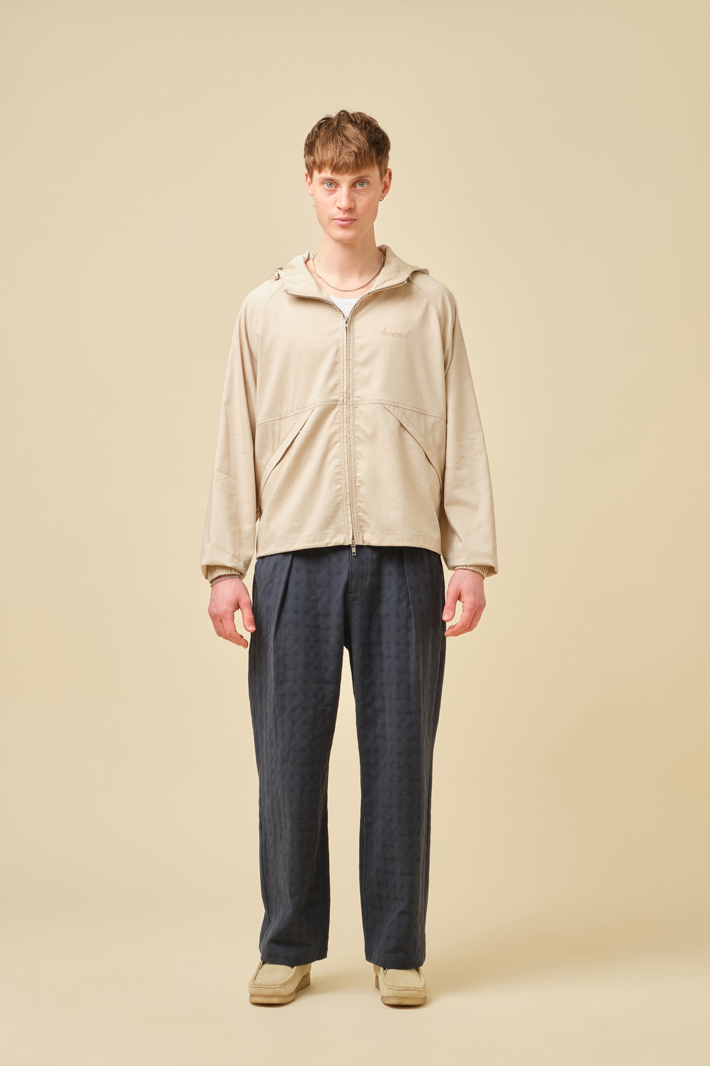 EMBROIDERED RIBIERA TROUSERS - NAVY