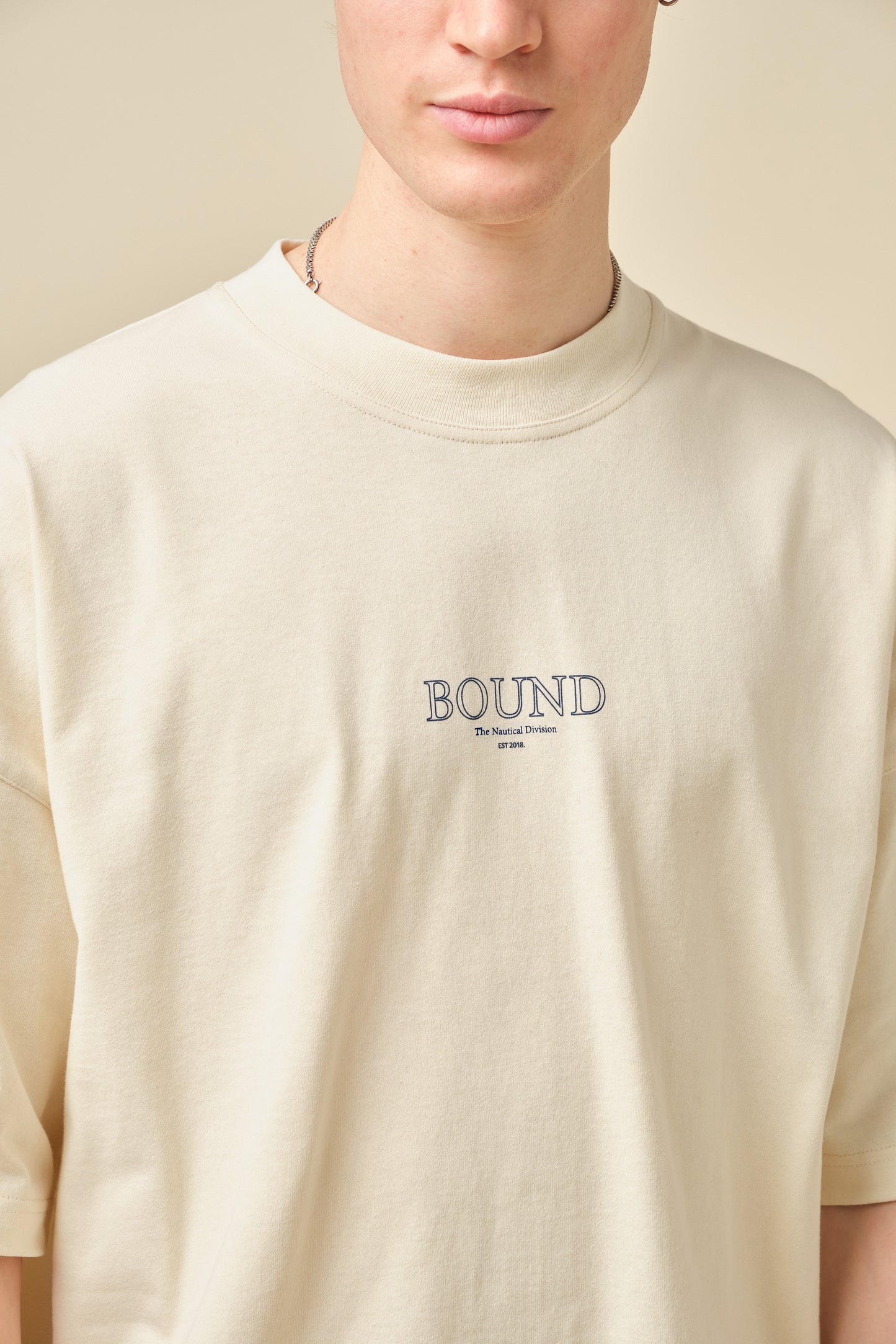 NAUTICAL DIVISON BOXY TEE - ECRU