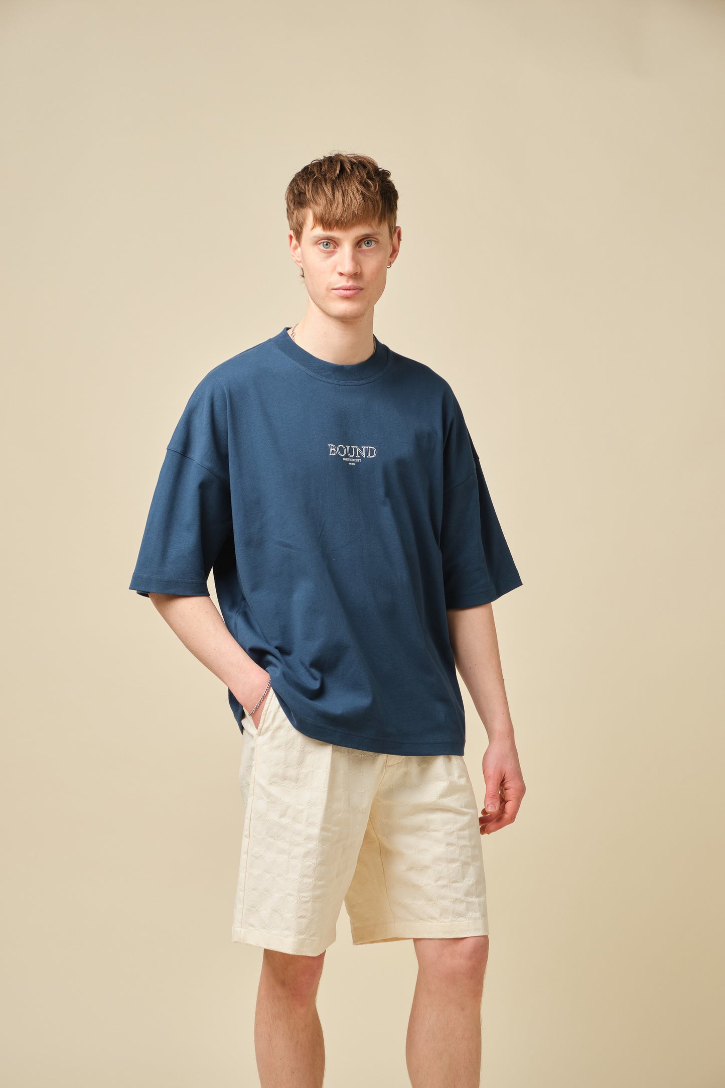 EMBROIDERED RIBIERA SHORTS - CREAM