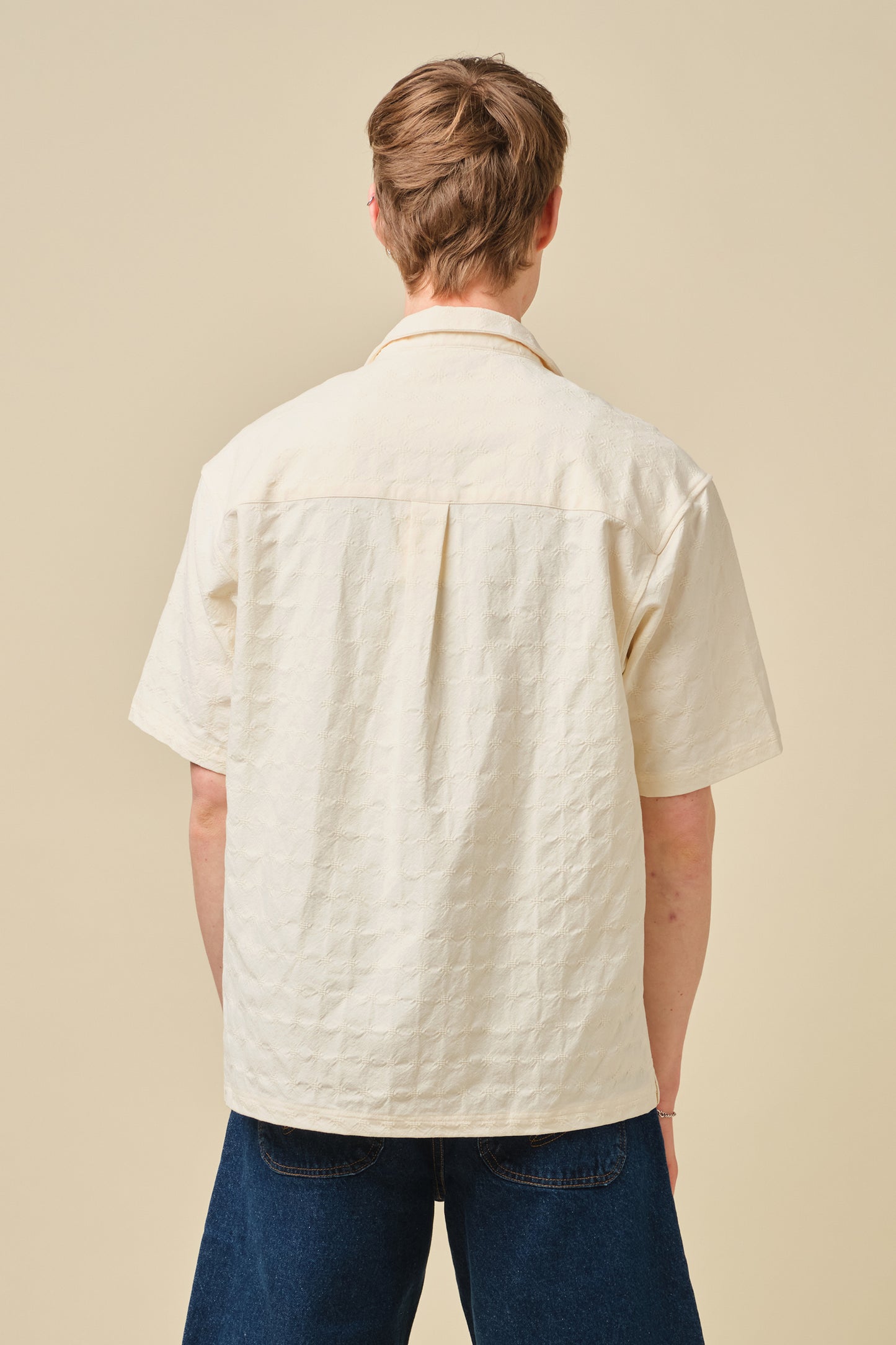 EMBROIDERED RIBIERA SHIRT - CREAM