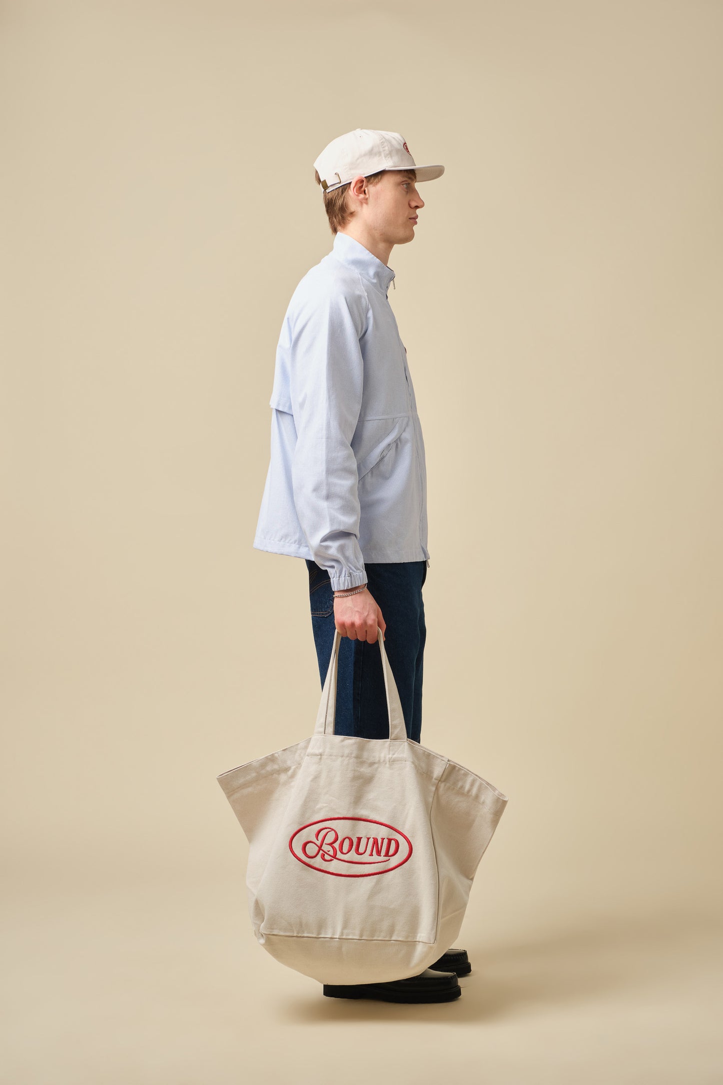RETRO EMBROIDERED OVERSIZED TOTE BAG - NATURAL