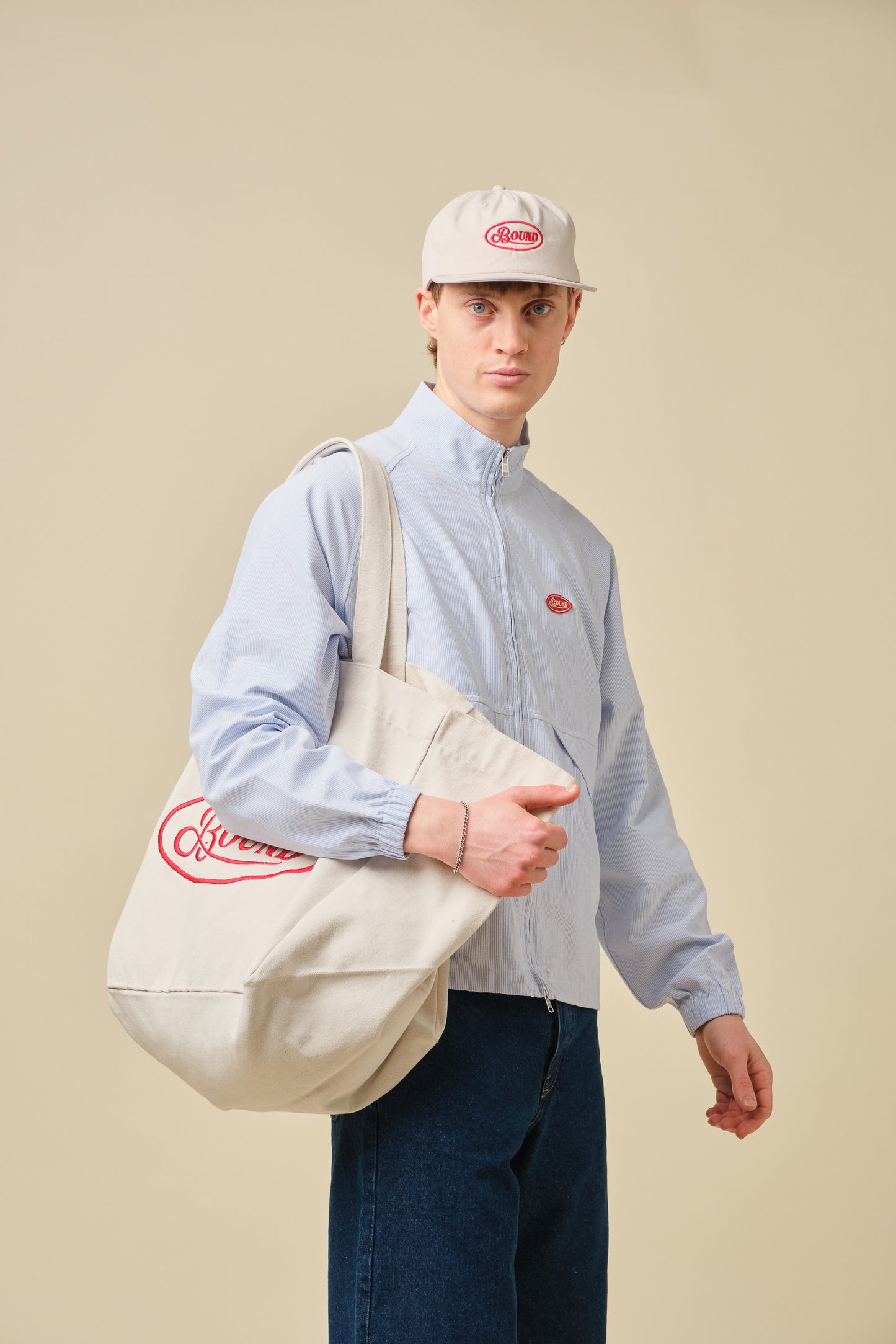 RETRO EMBROIDERED OVERSIZED TOTE BAG - NATURAL