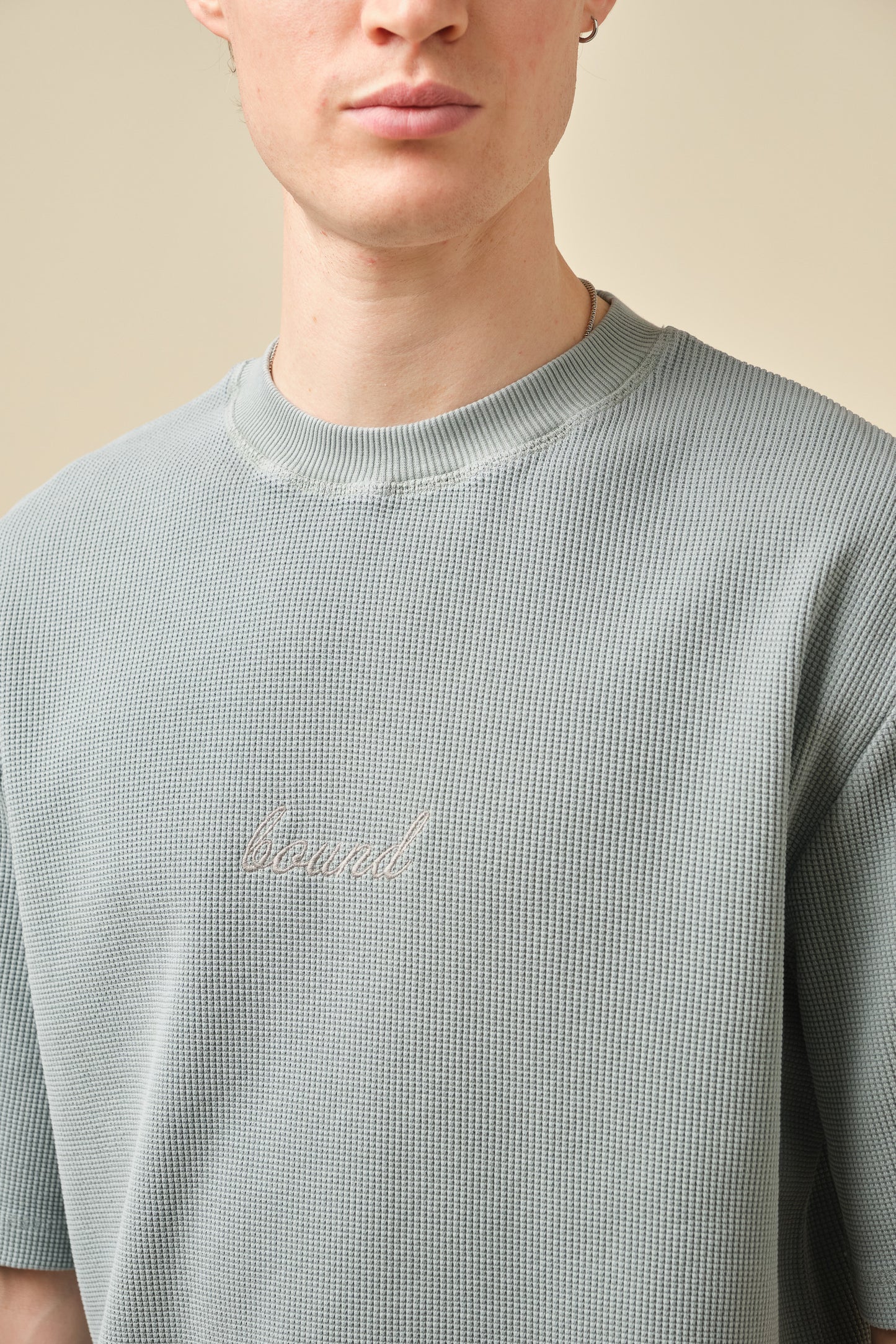 VINTAGE WASHED WAFFLE TEE - GREY