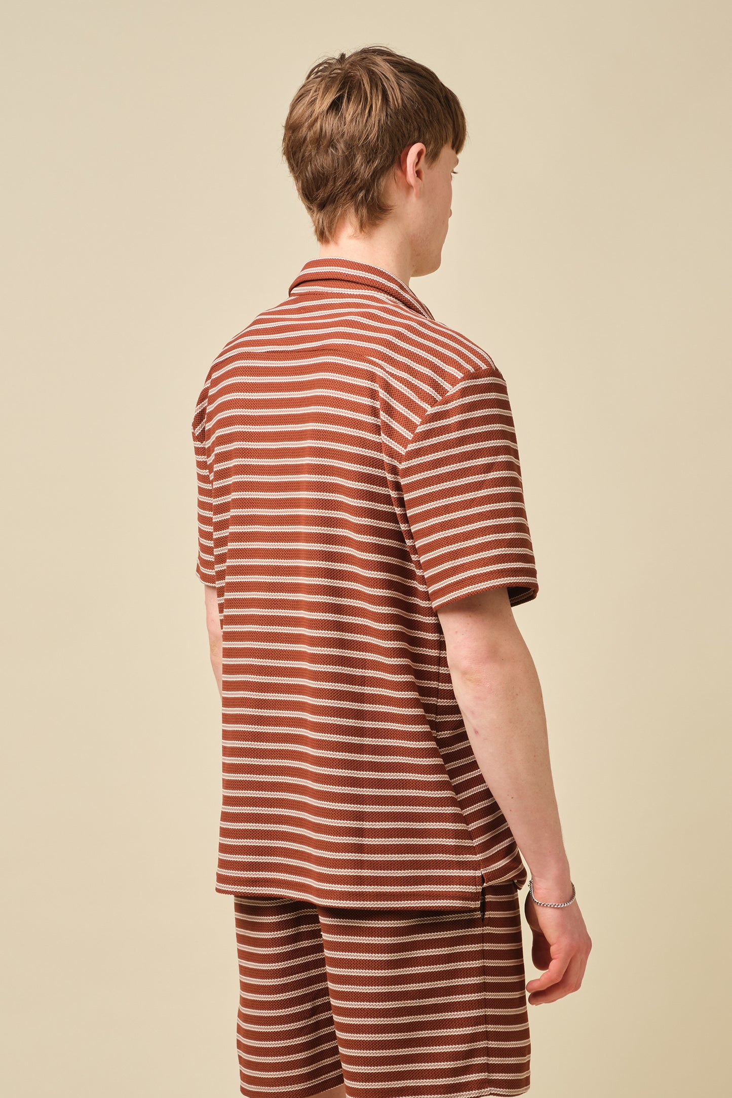 STRIPE JACQUARD RUST SHIRT