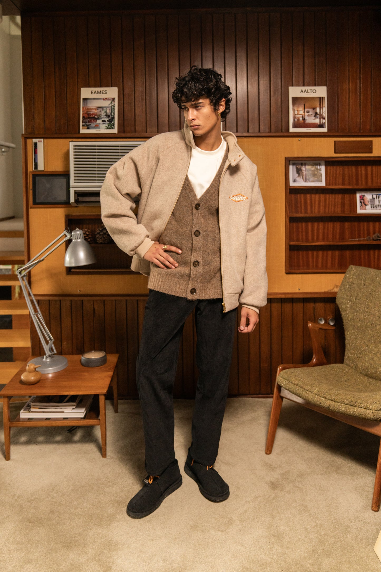HUDSON MOHAIR CARDIGAN VEST - TAUPE BROWN