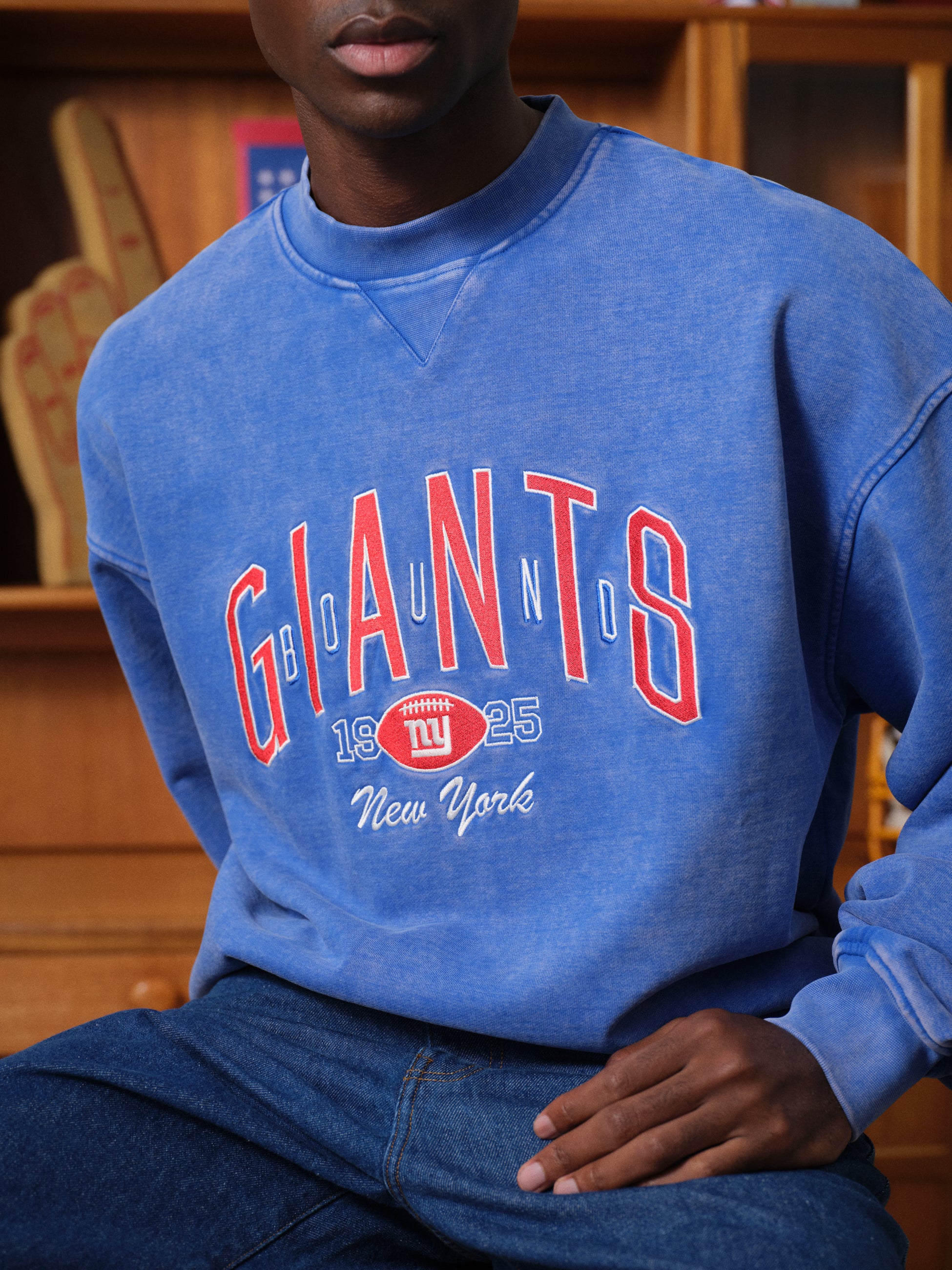 GIANTS VINTAGE WASHED SWEATER - BLUE – bound