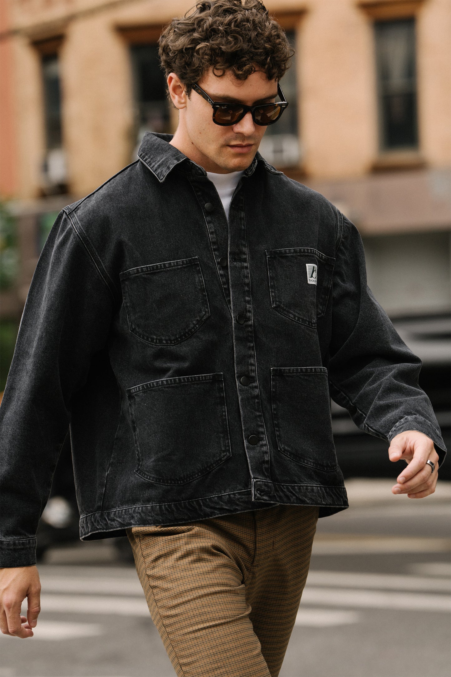 MANHATTAN DENIM WORK JACKET - WASHED BLACK