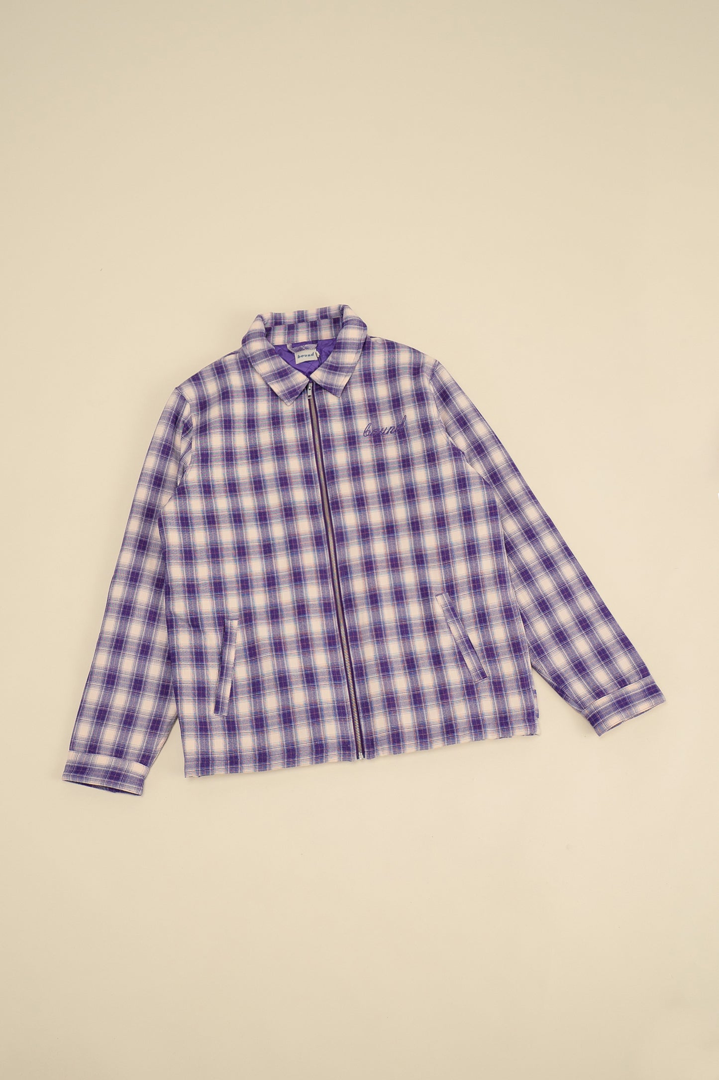 LAVENDER CHECK COACH JACKET