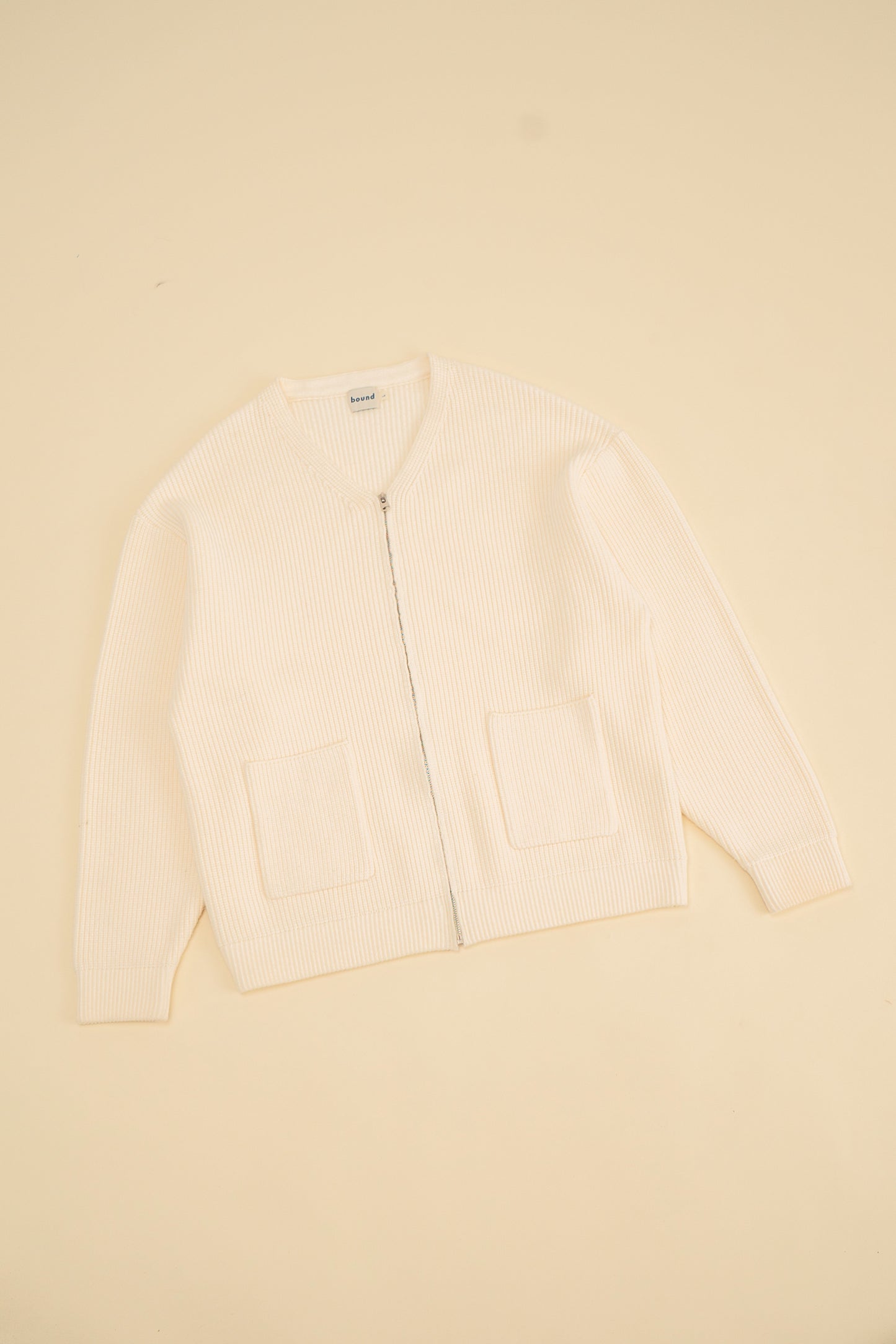 ECRU HEAVY KNITTED CARDIGAN