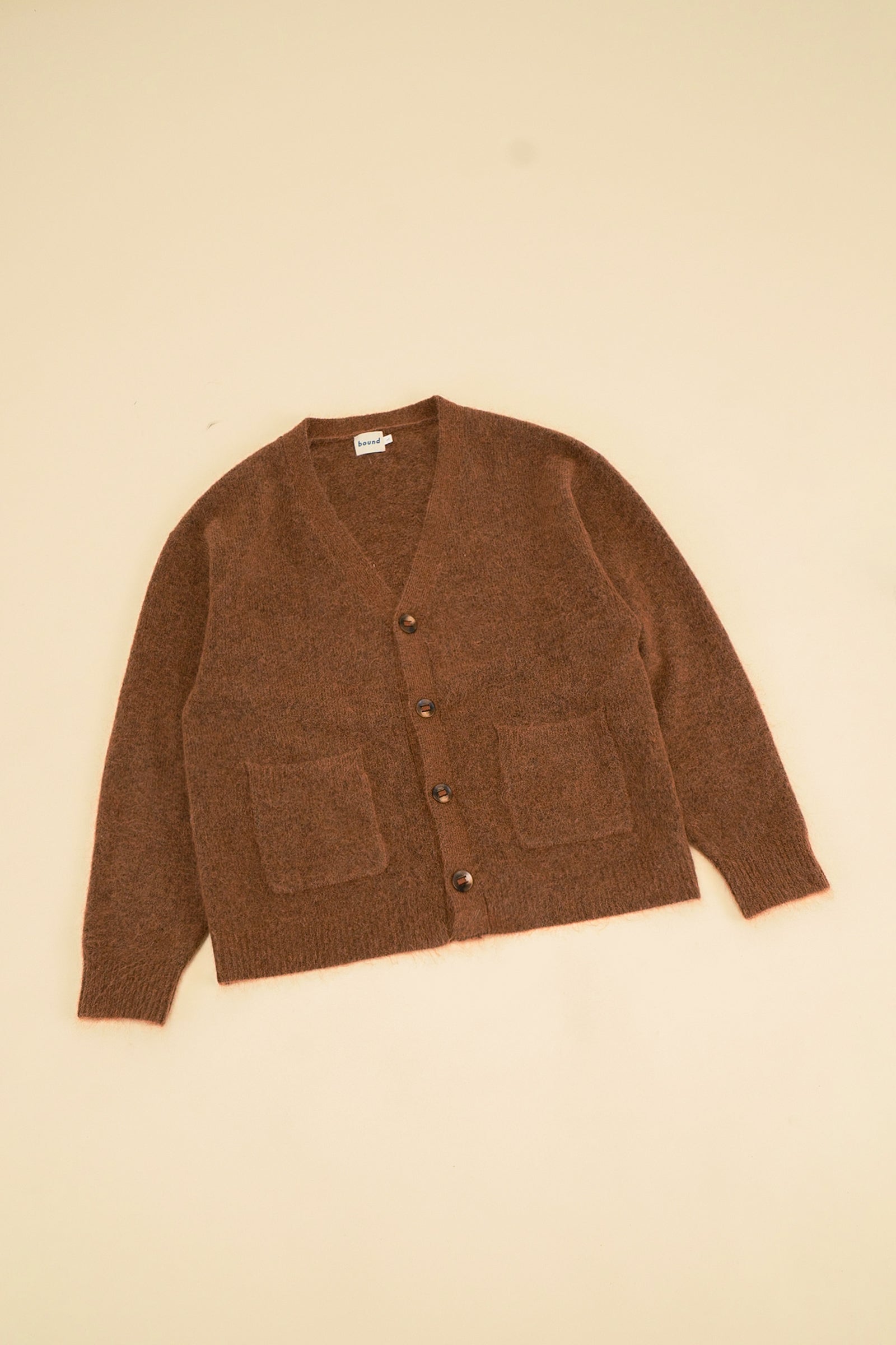 SAWYER MOHAIR CARDIGAN - BROWN – bound