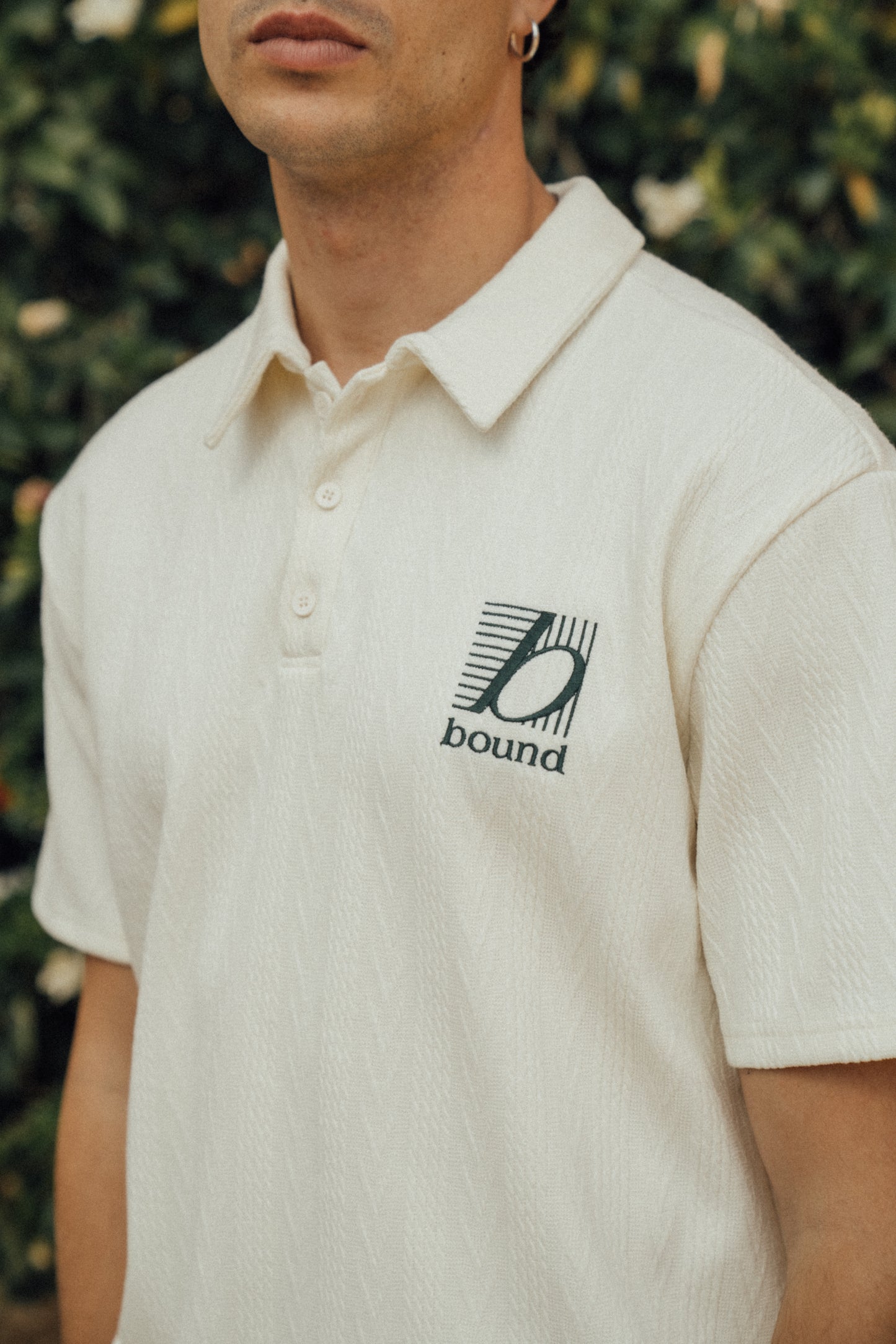TENNIS CABLE TEXTURE POLO - ECRU