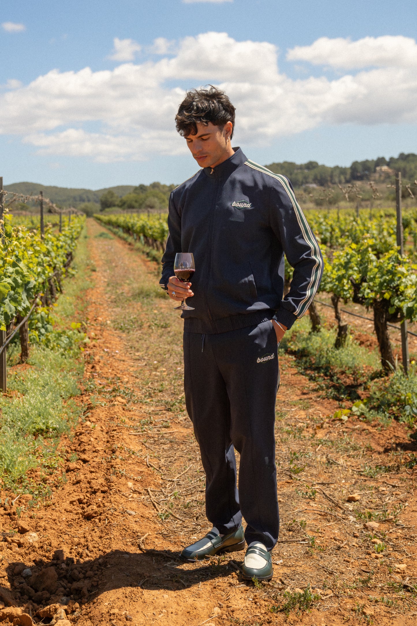 PAULIE NAVY STRIPE TRACK JACKET