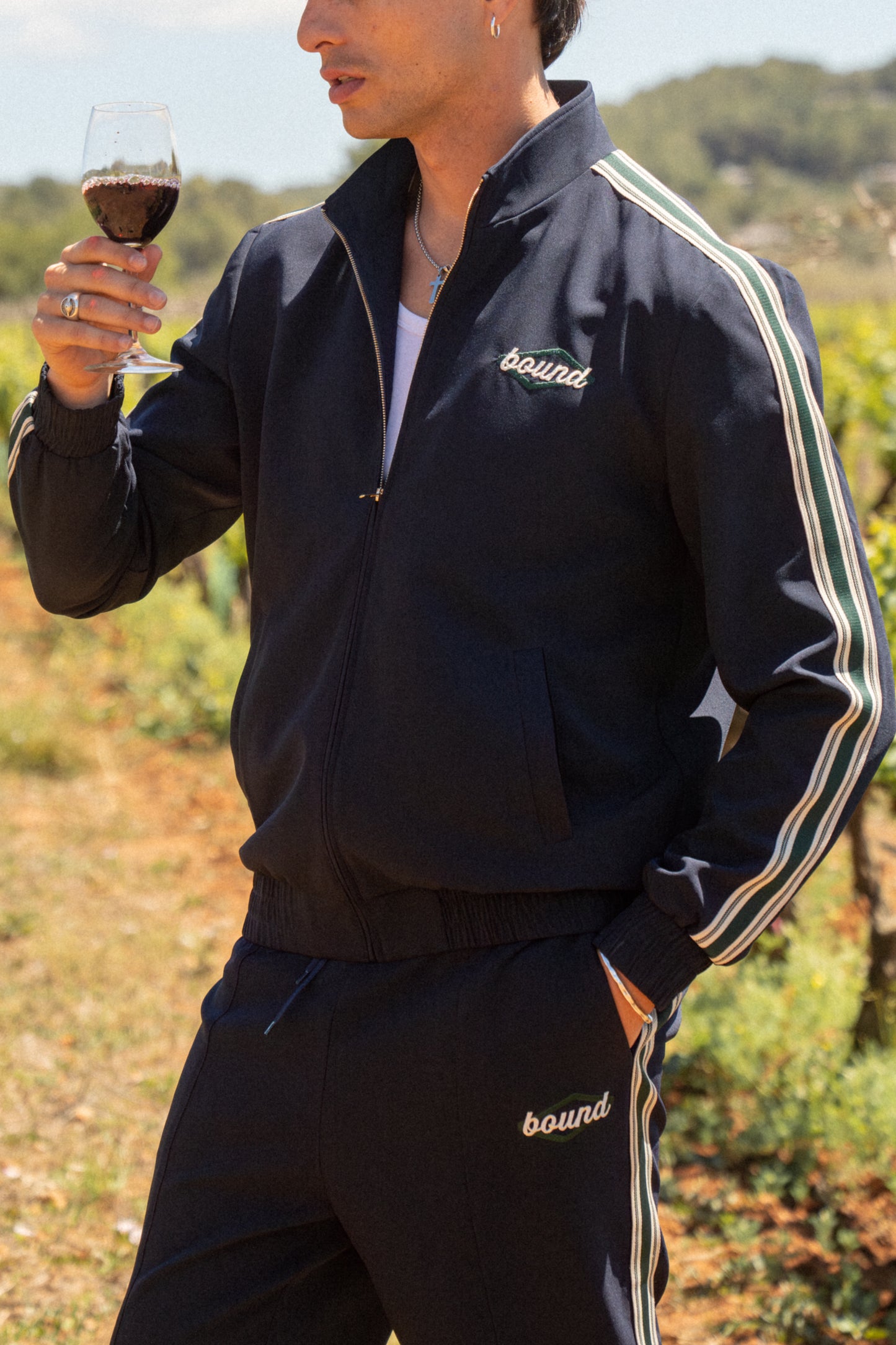 PAULIE NAVY STRIPE TRACK JACKET