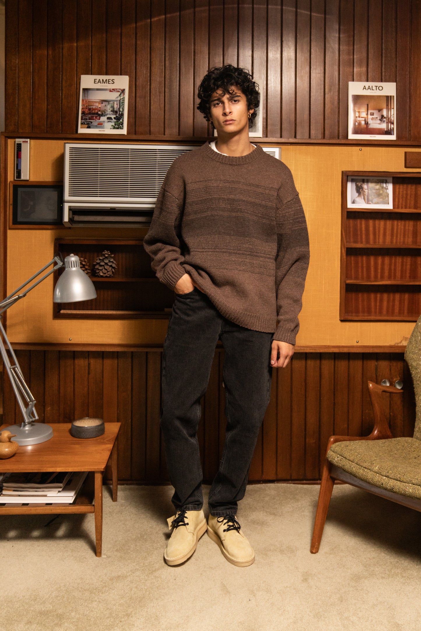 BROWN GRADIENT LAMBSWOOL SWEATER