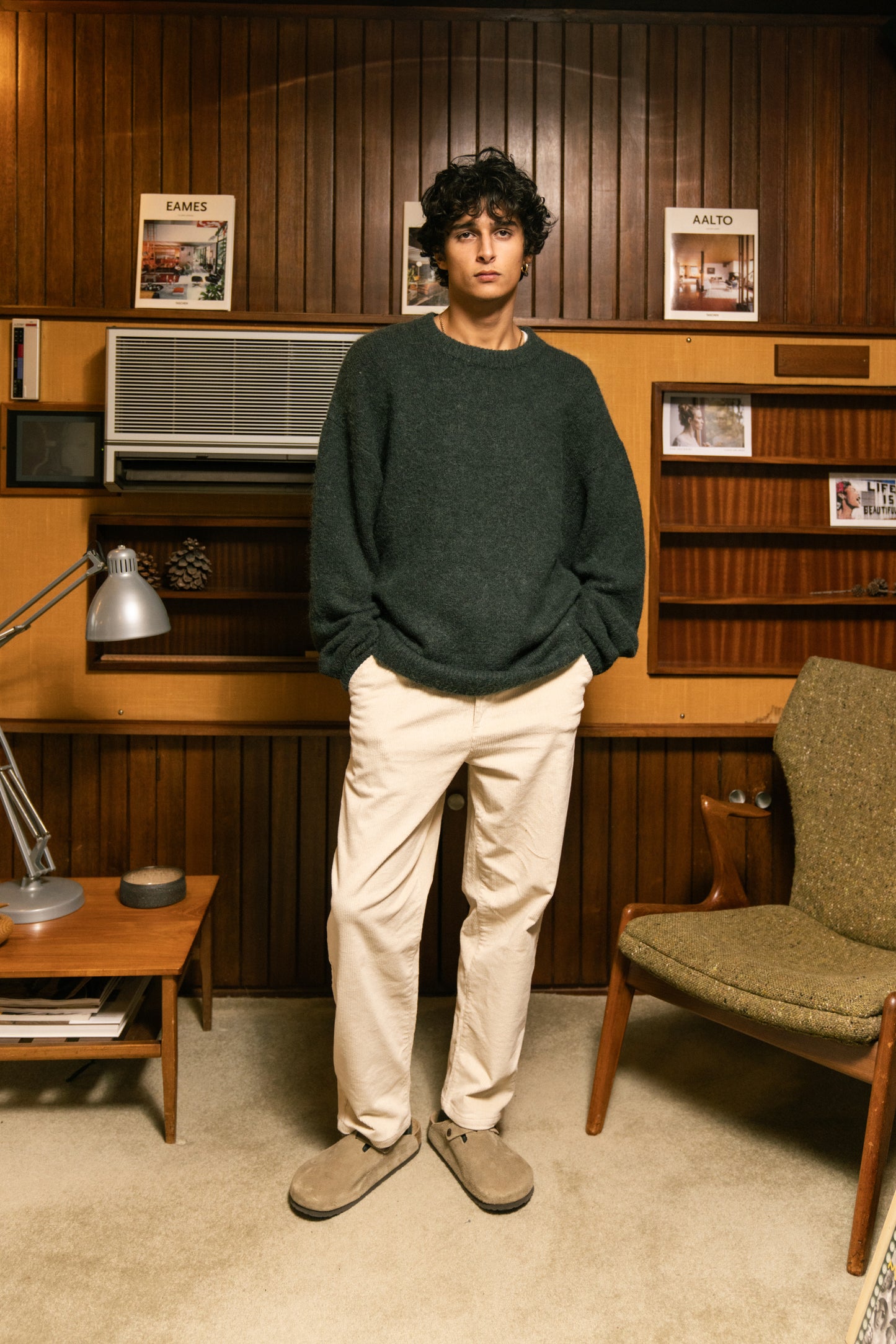 BAXTER MOHAIR BLEND SWEATER - BOTTLE GREEN