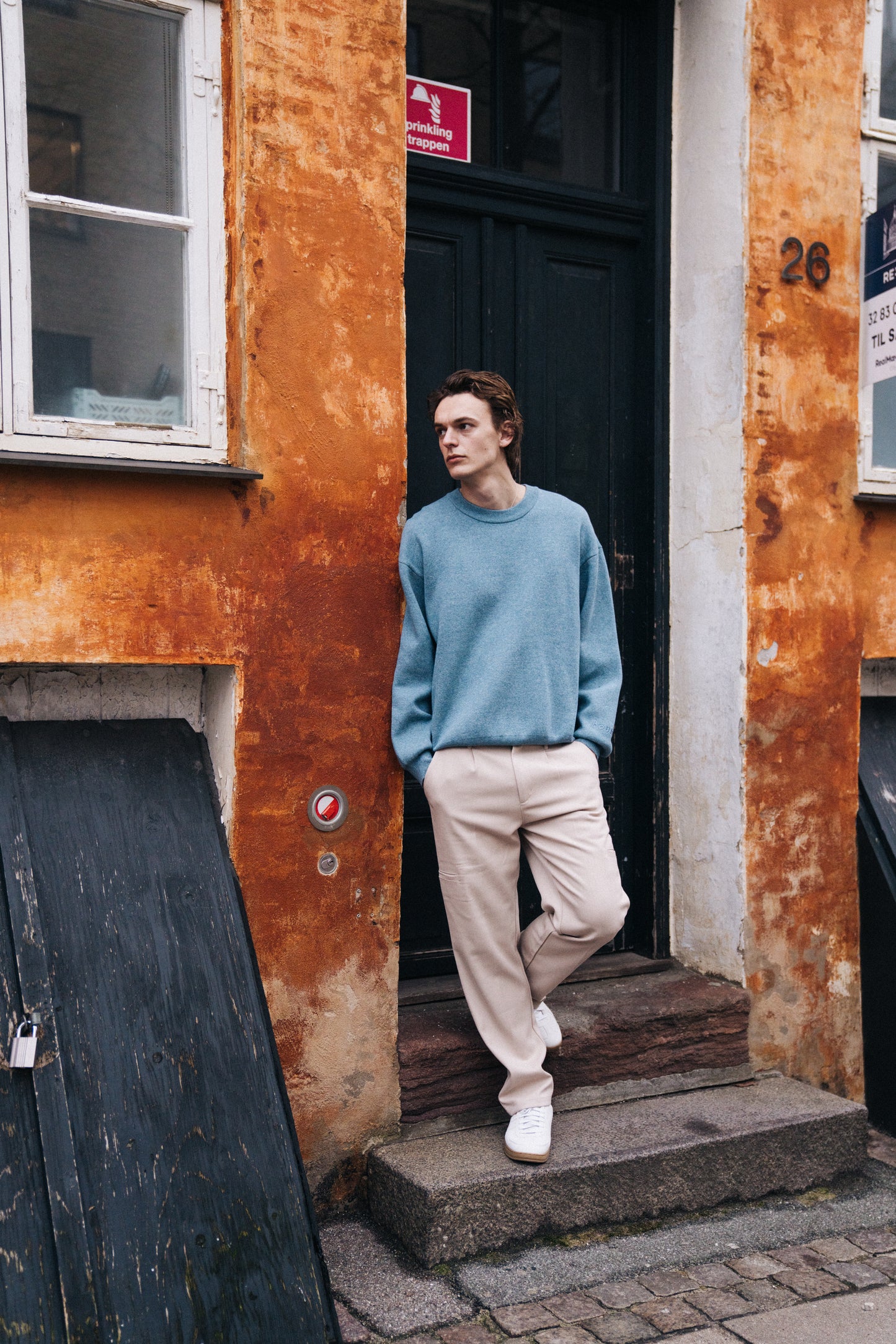 DELMAR KNIT SWEATER - AZURE BLUE