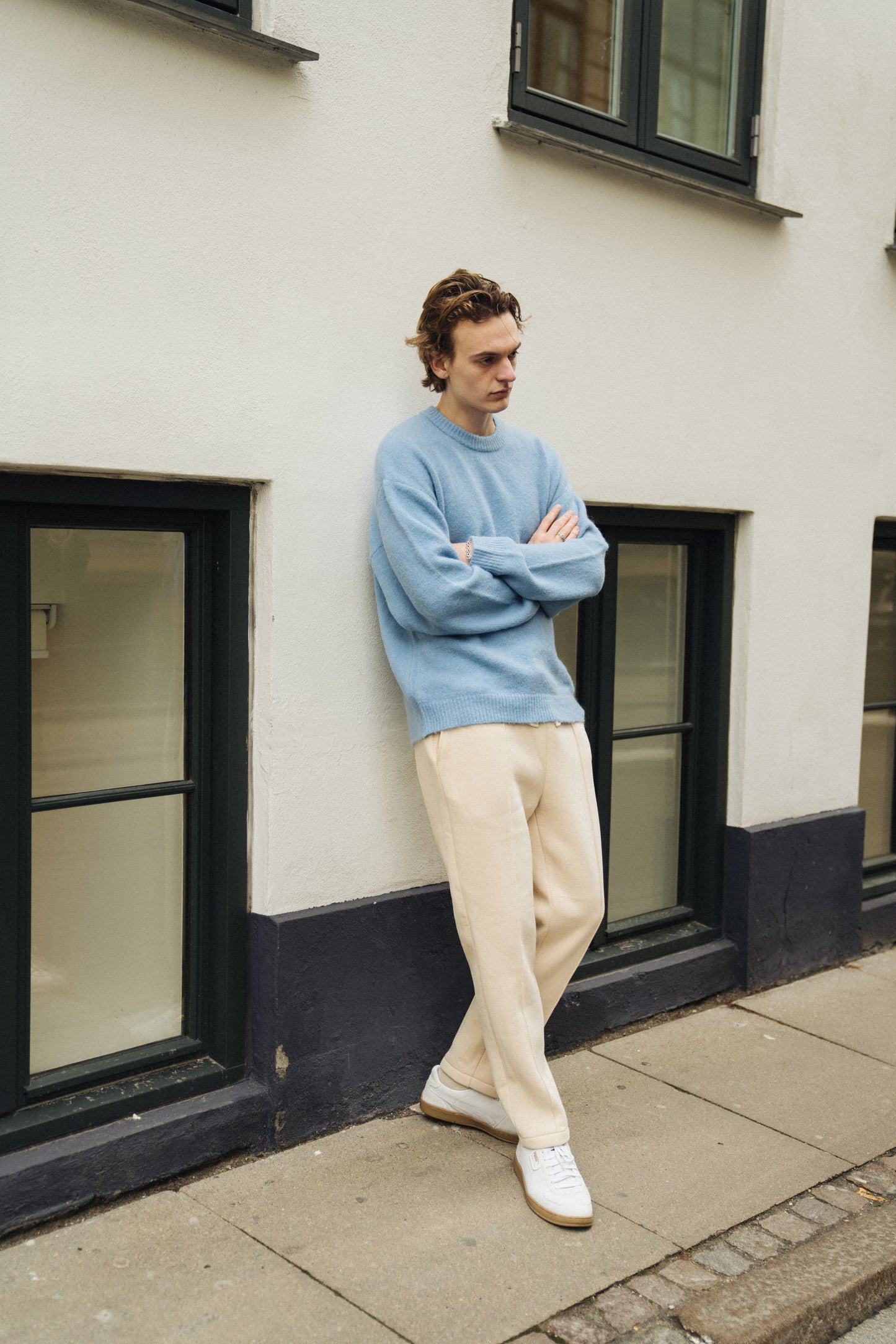 BAXTER MOHAIR BLEND SWEATER - CORNFLOWER BLUE