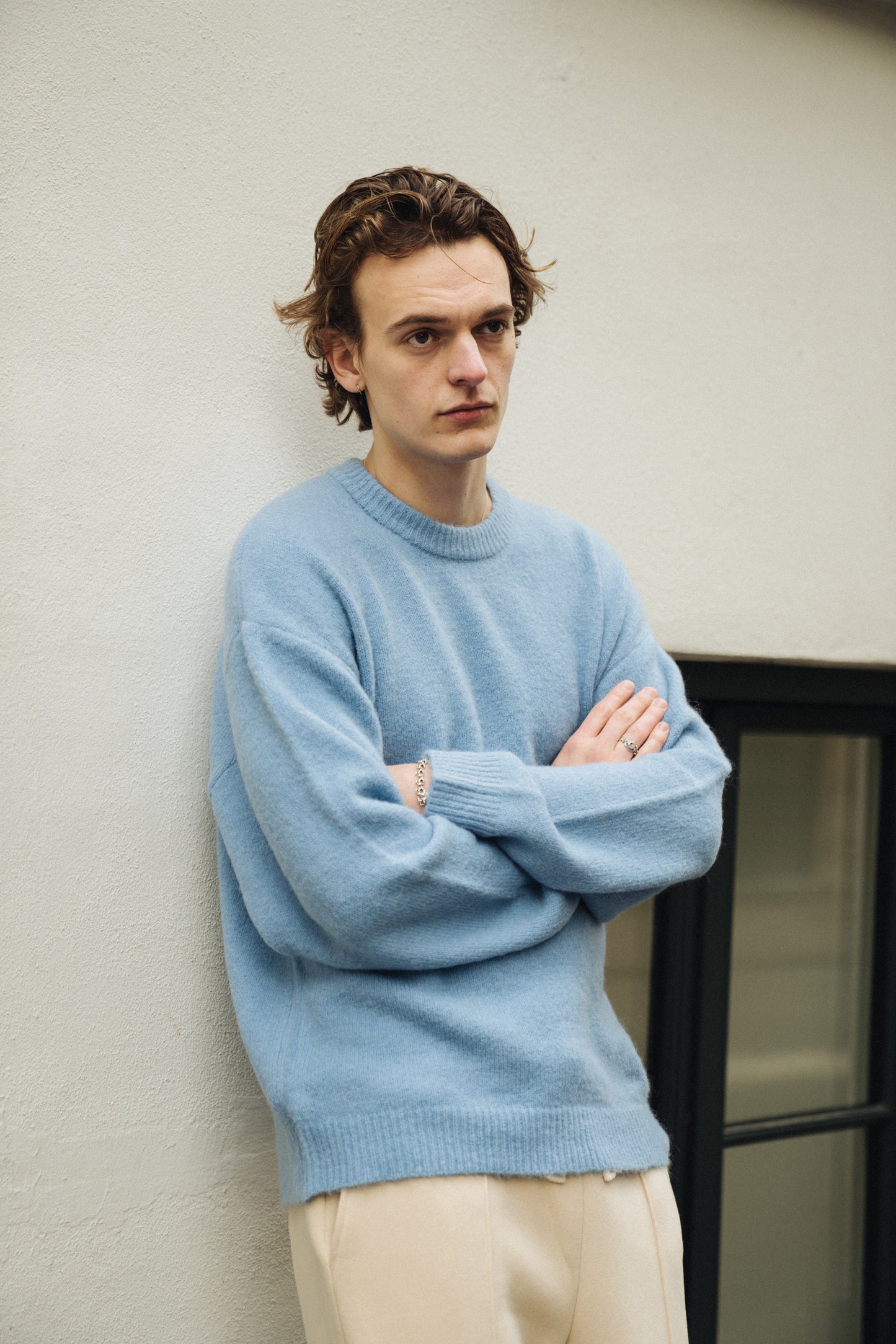 BAXTER MOHAIR BLEND SWEATER - CORNFLOWER BLUE