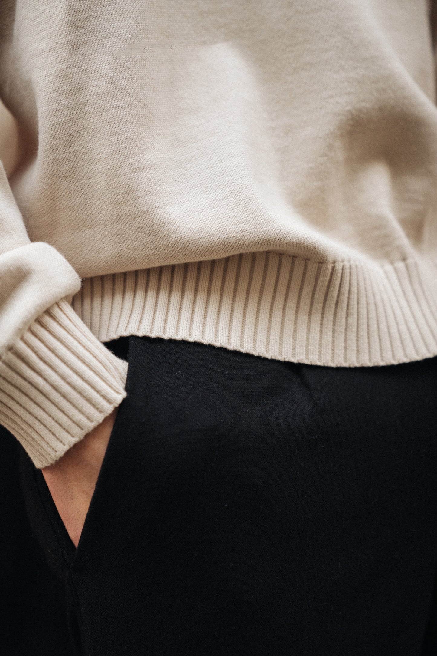 TROPEZ KNIT POLO SWEATER - STONE