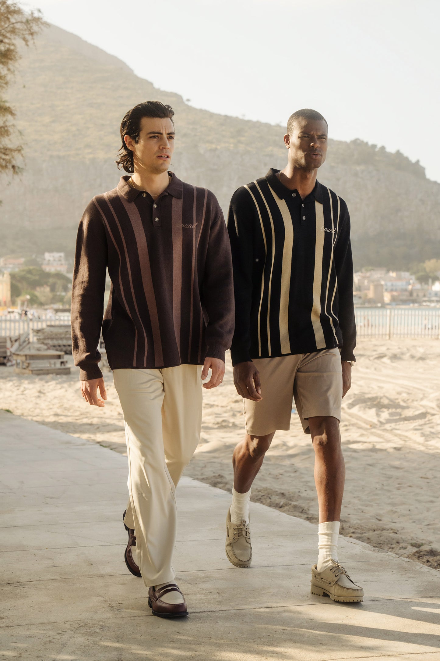 APRILE LS KNIT POLO - BROWN