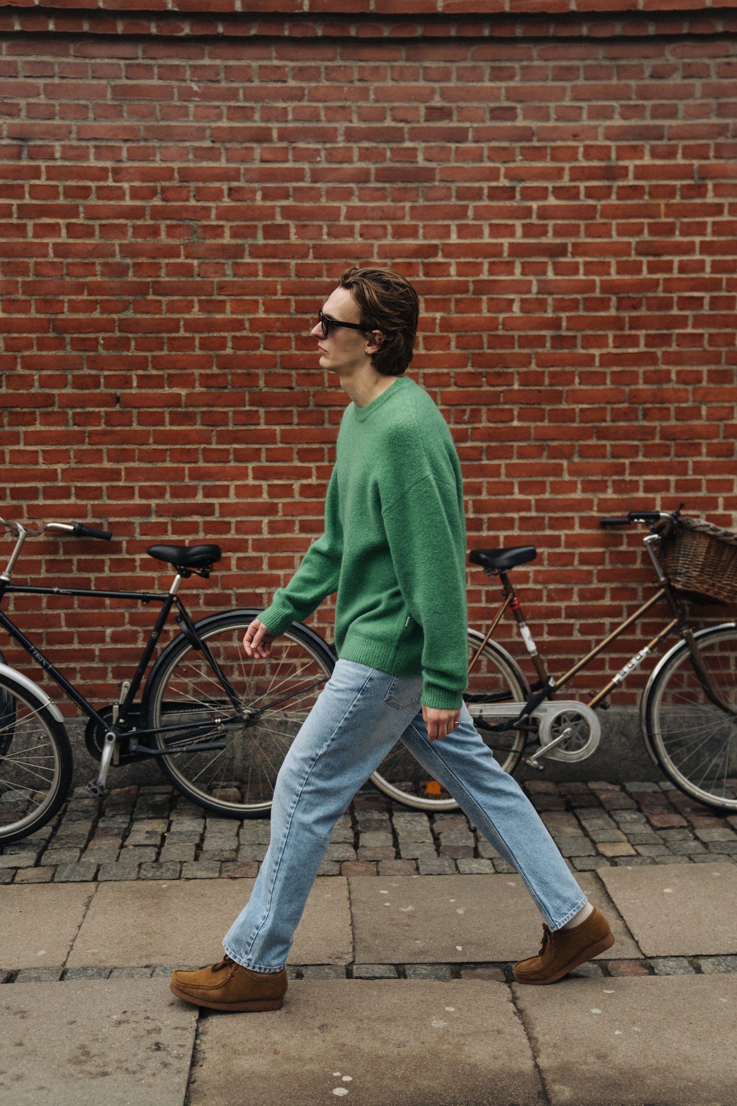 BAXTER MOHAIR BLEND SWEATER - KELLY GREEN