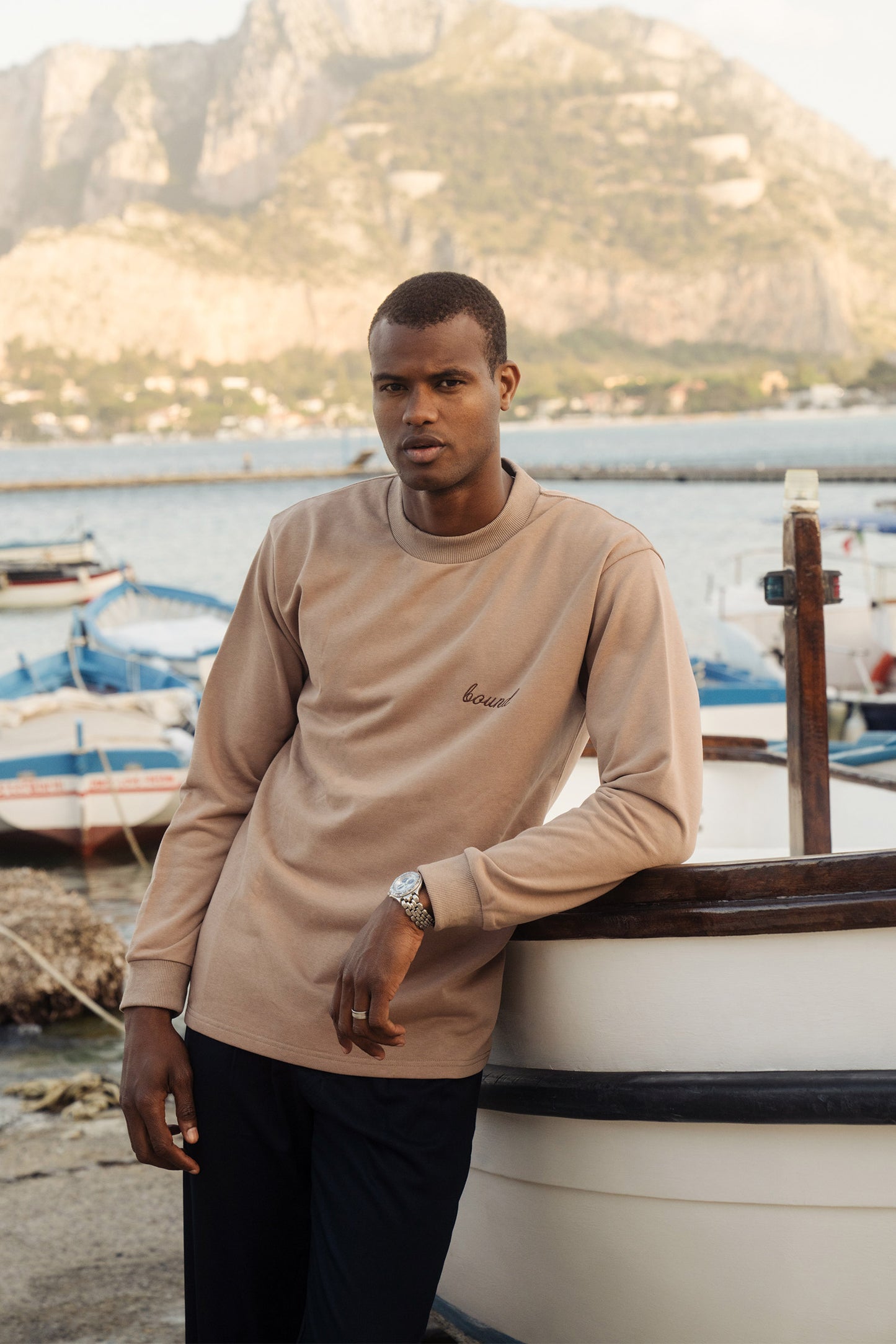 SCRIPT LONGSLEEVE HEAVY TEE - CHESTNUT