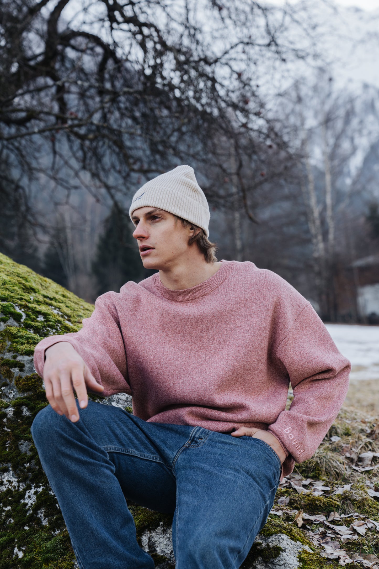 RED MARL KNIT SWEATER