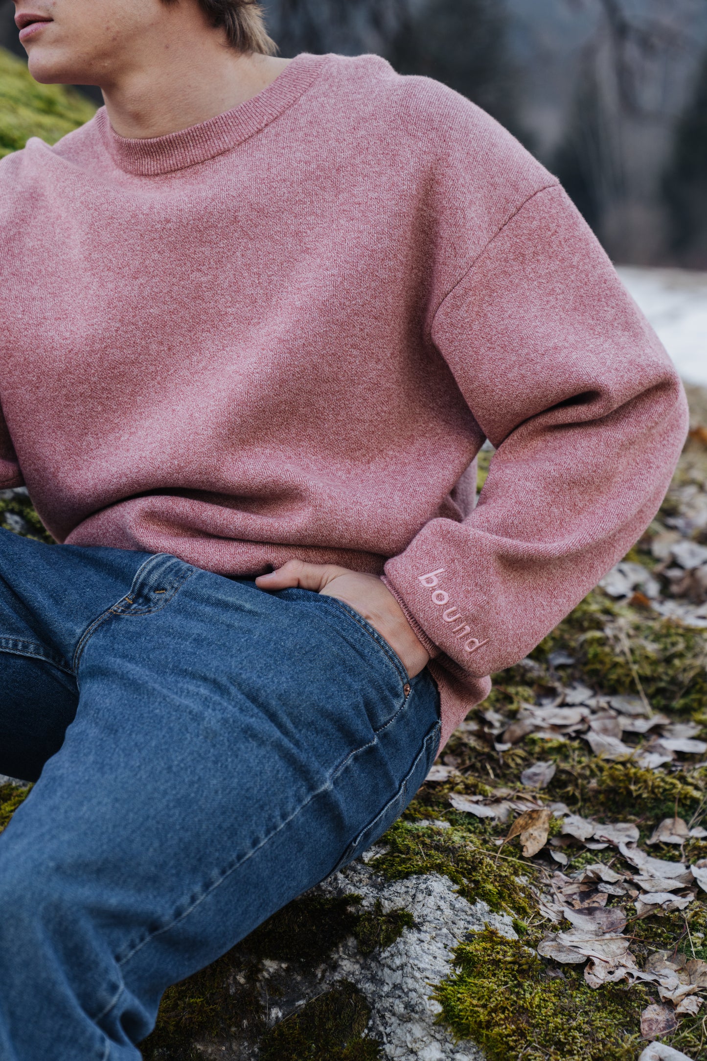 RED MARL KNIT SWEATER