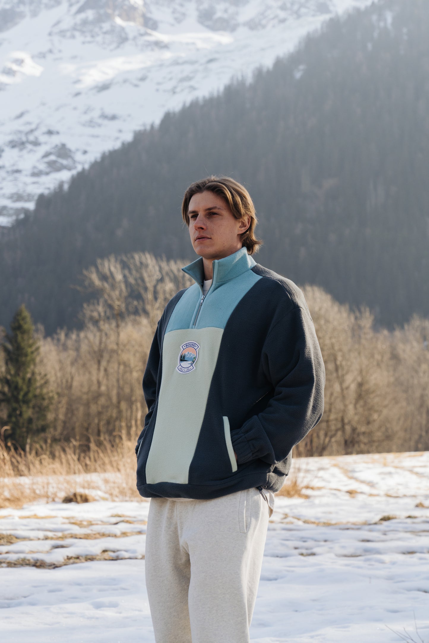 BLUE RETRO FLEECE PULLOVER