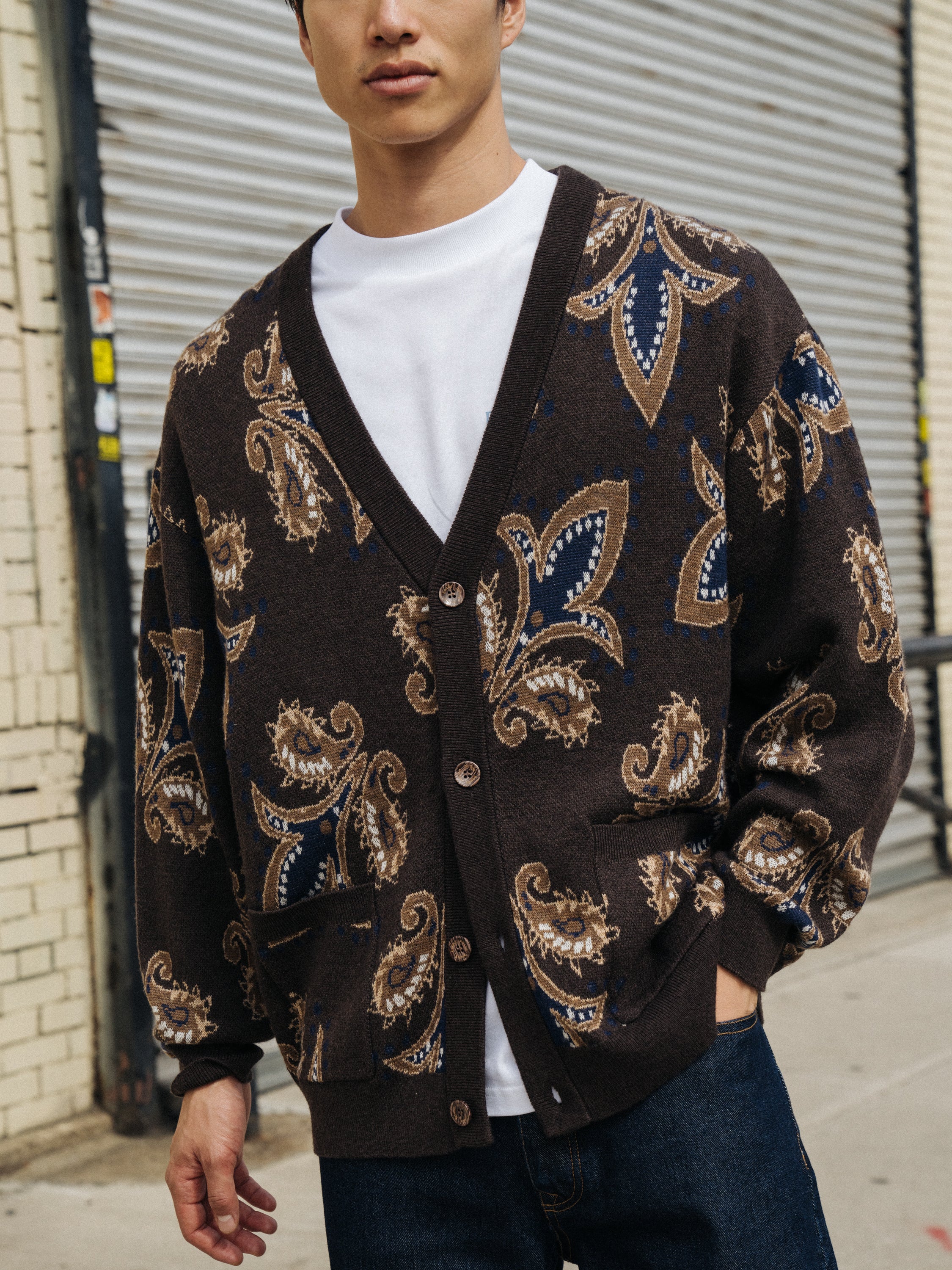 PAISLEY WOOL GRANDAD CARDIGAN – bound