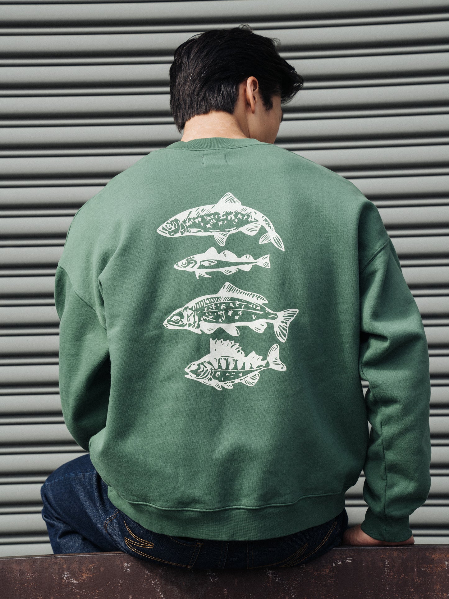 ANGLING CLUB SWEATER - MID GREEN