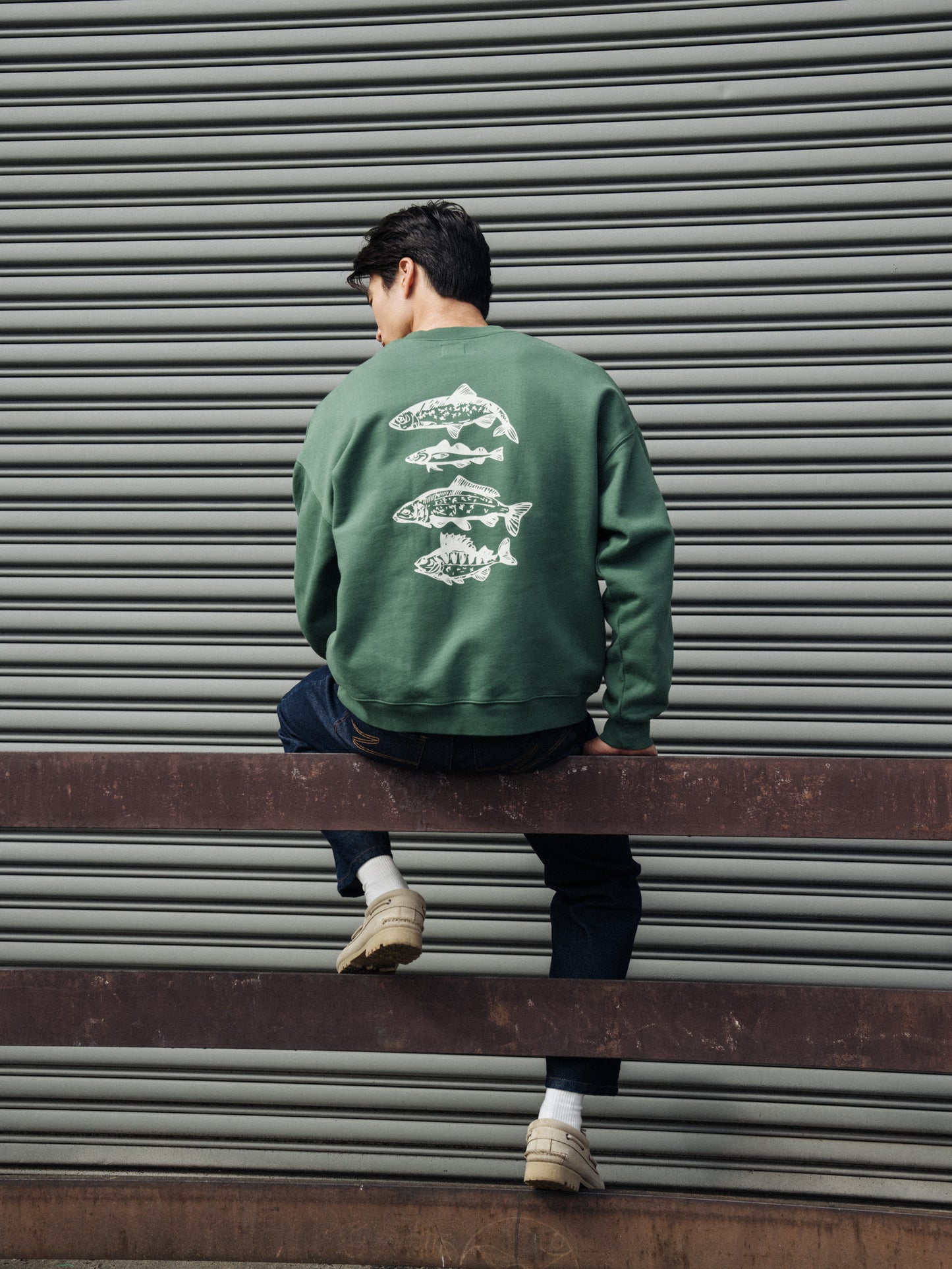 ANGLING CLUB SWEATER - MID GREEN