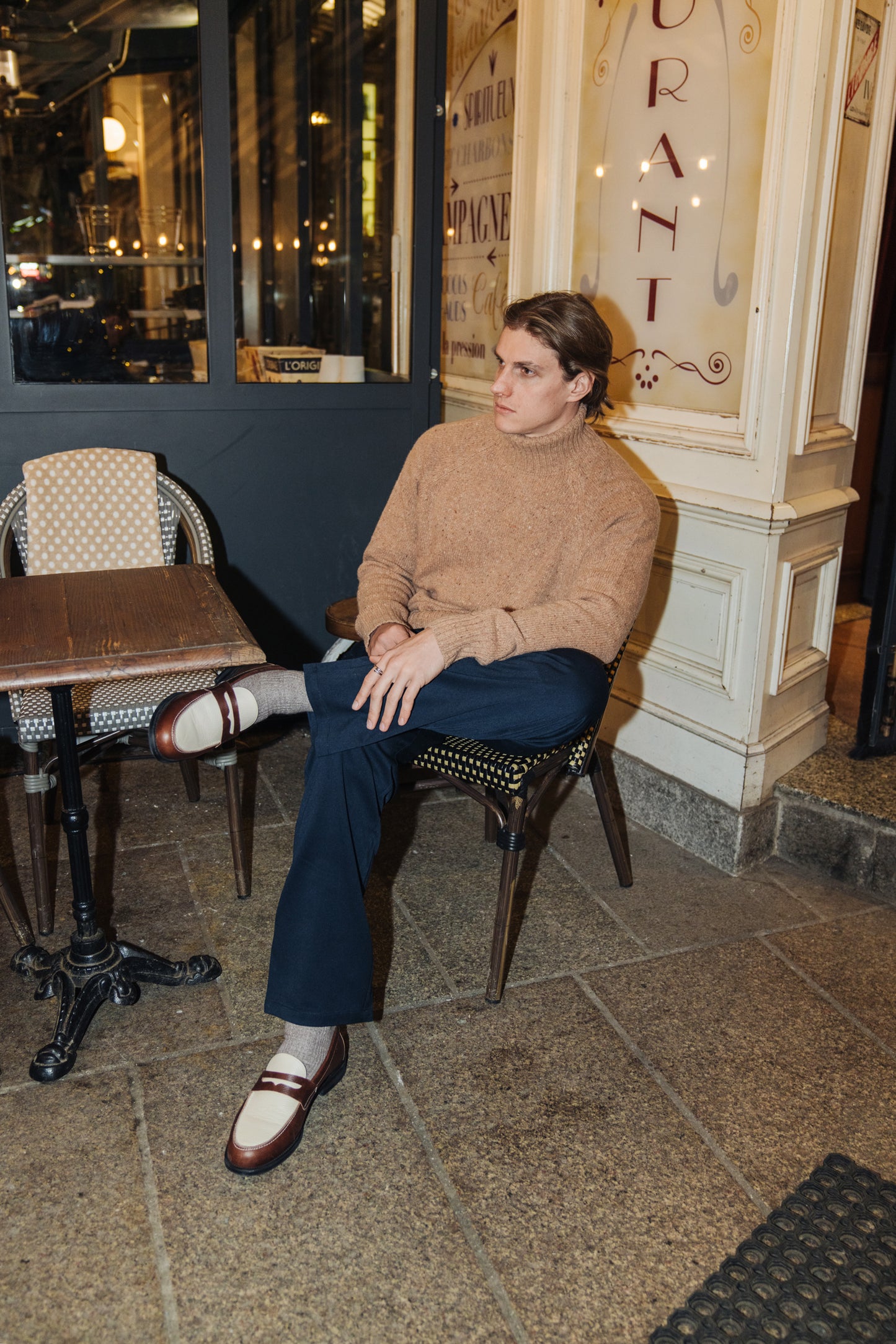 RUST FLECK ROLL NECK