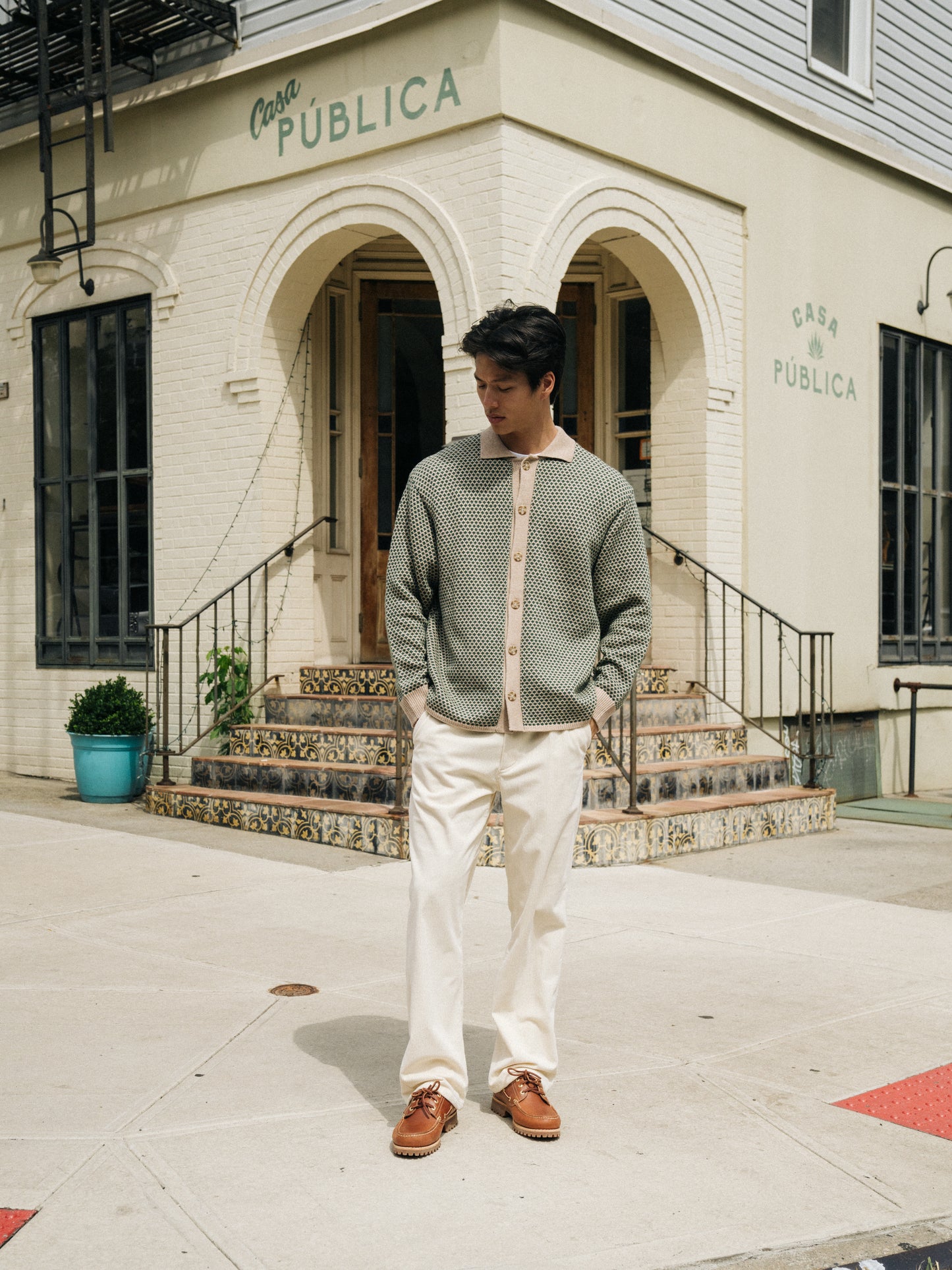 RELAXED CORDUROY TROUSER - LIGHT CREAM