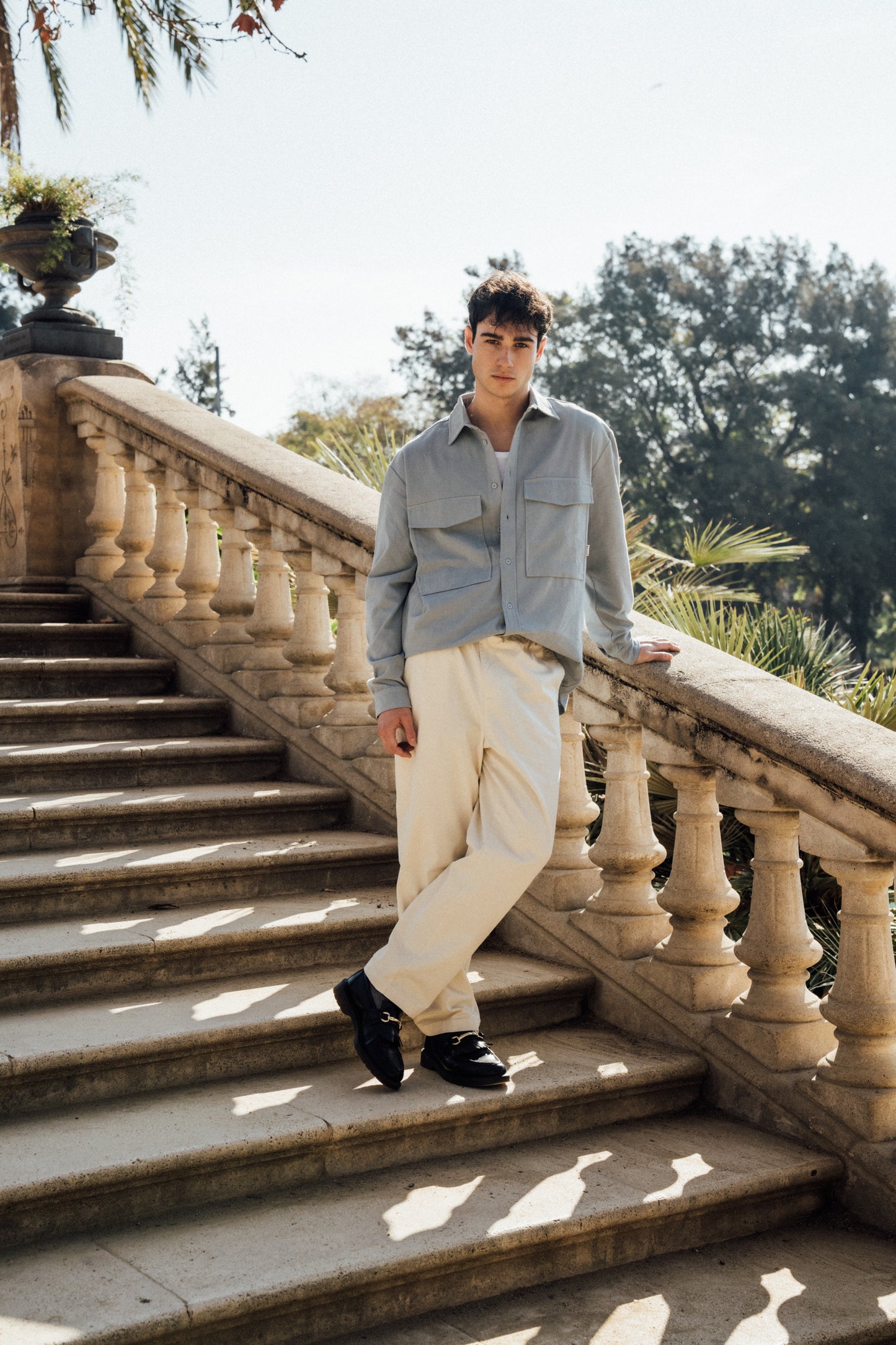 HEAVY CANVAS LONGSLEEVE SHIRT - LIGHT BLUE