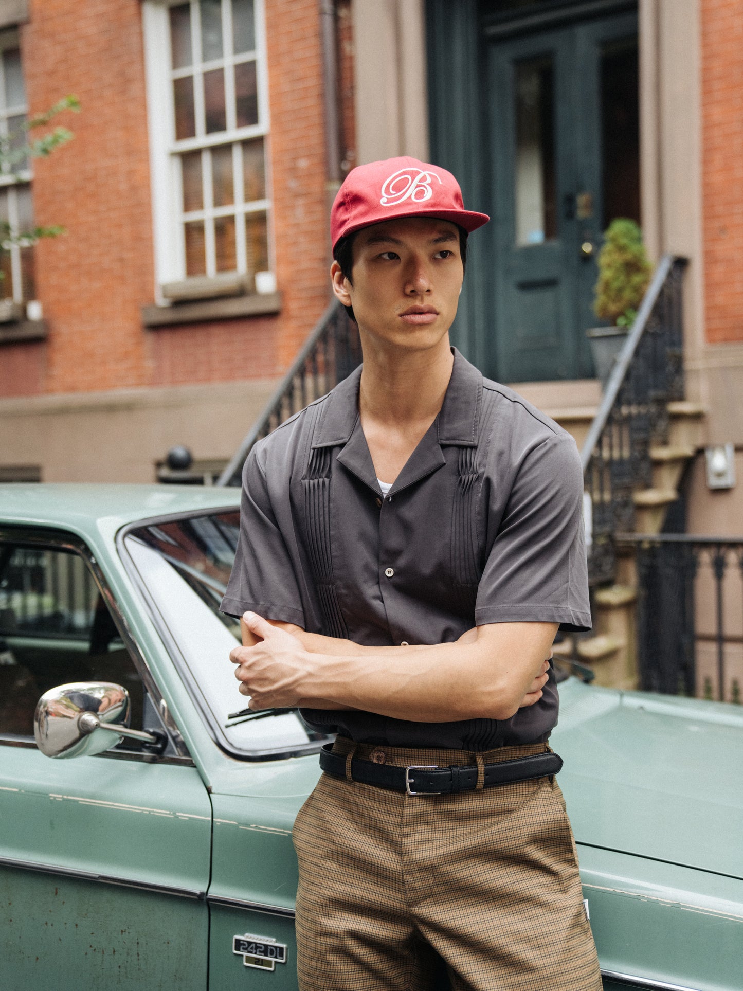 SCRIPT EMBROIDERED 6 PANEL CAP - CARDINAL RED