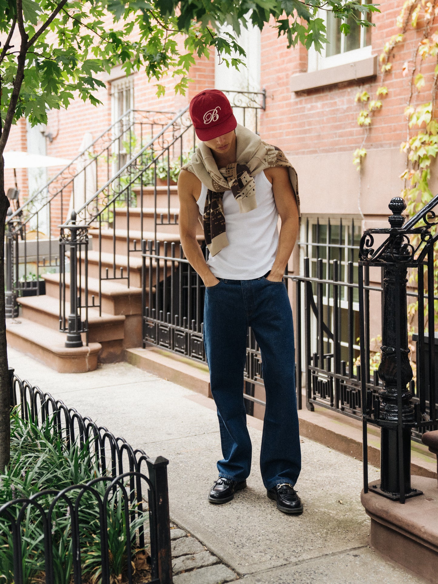 SCRIPT EMBROIDERED 6 PANEL CAP - CARDINAL RED