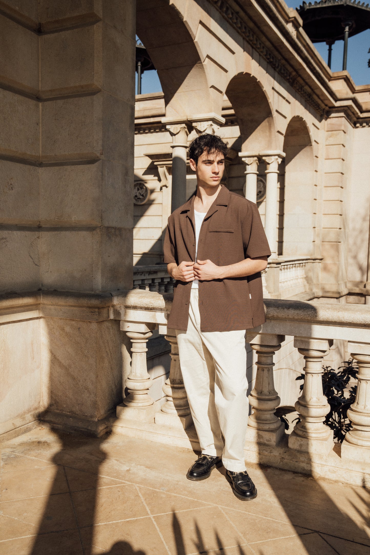 HEAVY CUBAN TEXTURED SS SHIRT - COCOA BROWN