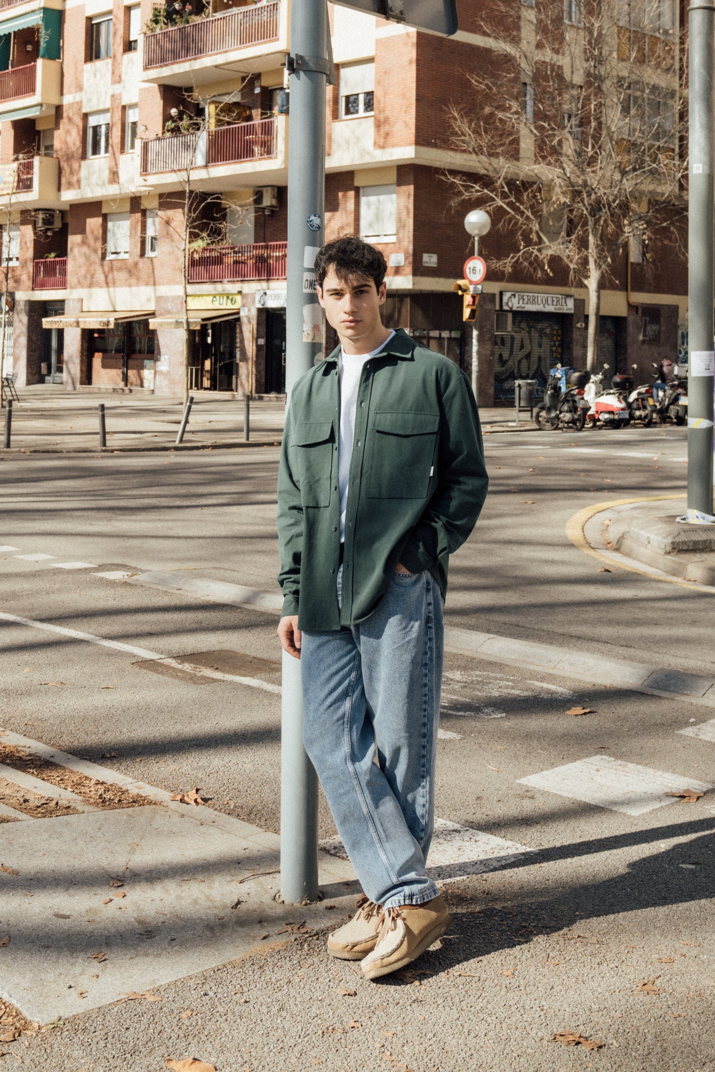 HEAVY CANVAS LONGSLEEVE SHIRT - BOTTLE GREEN