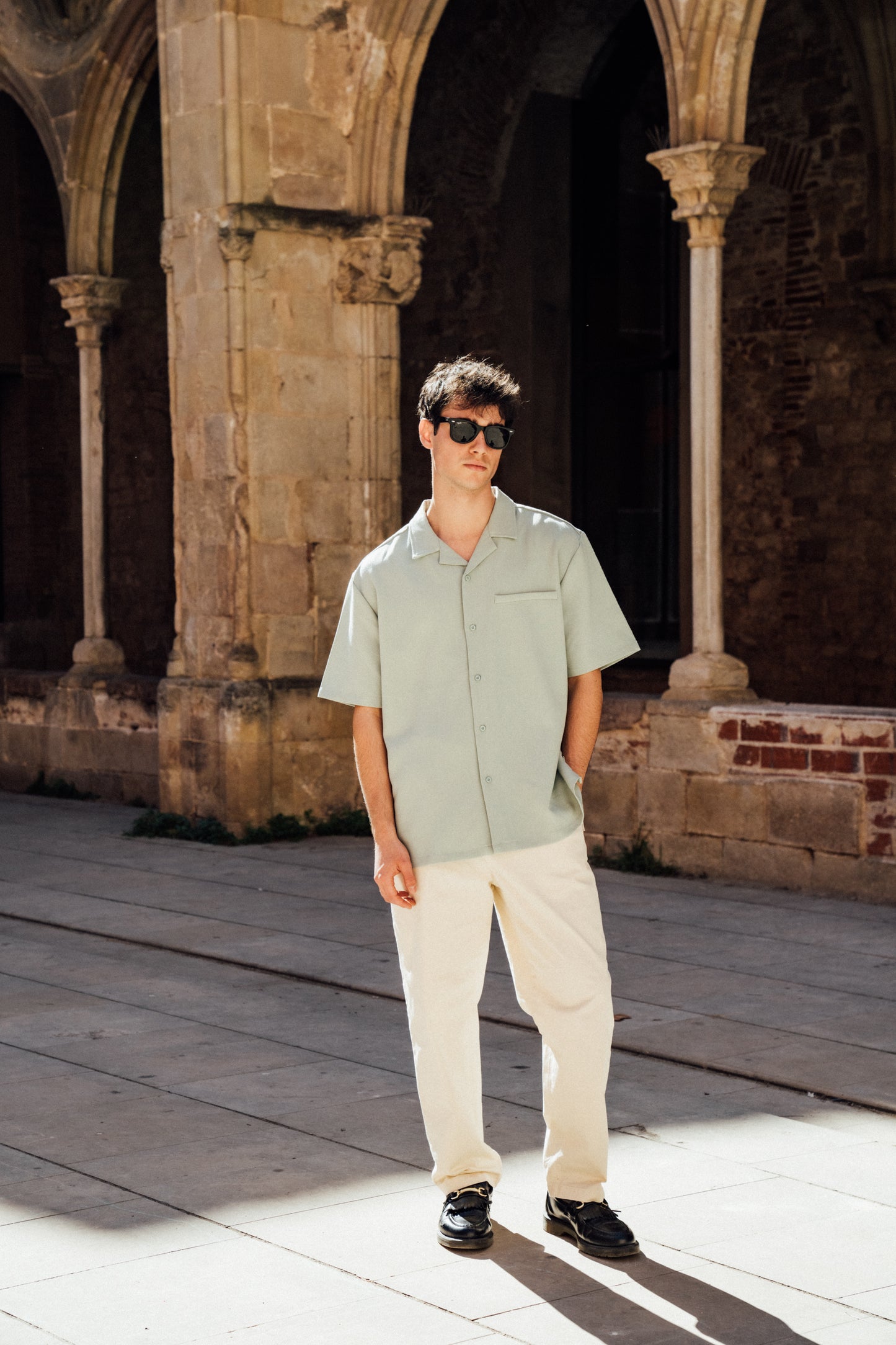 HEAVY CUBAN TEXTURED SS SHIRT - BROOK GREEN