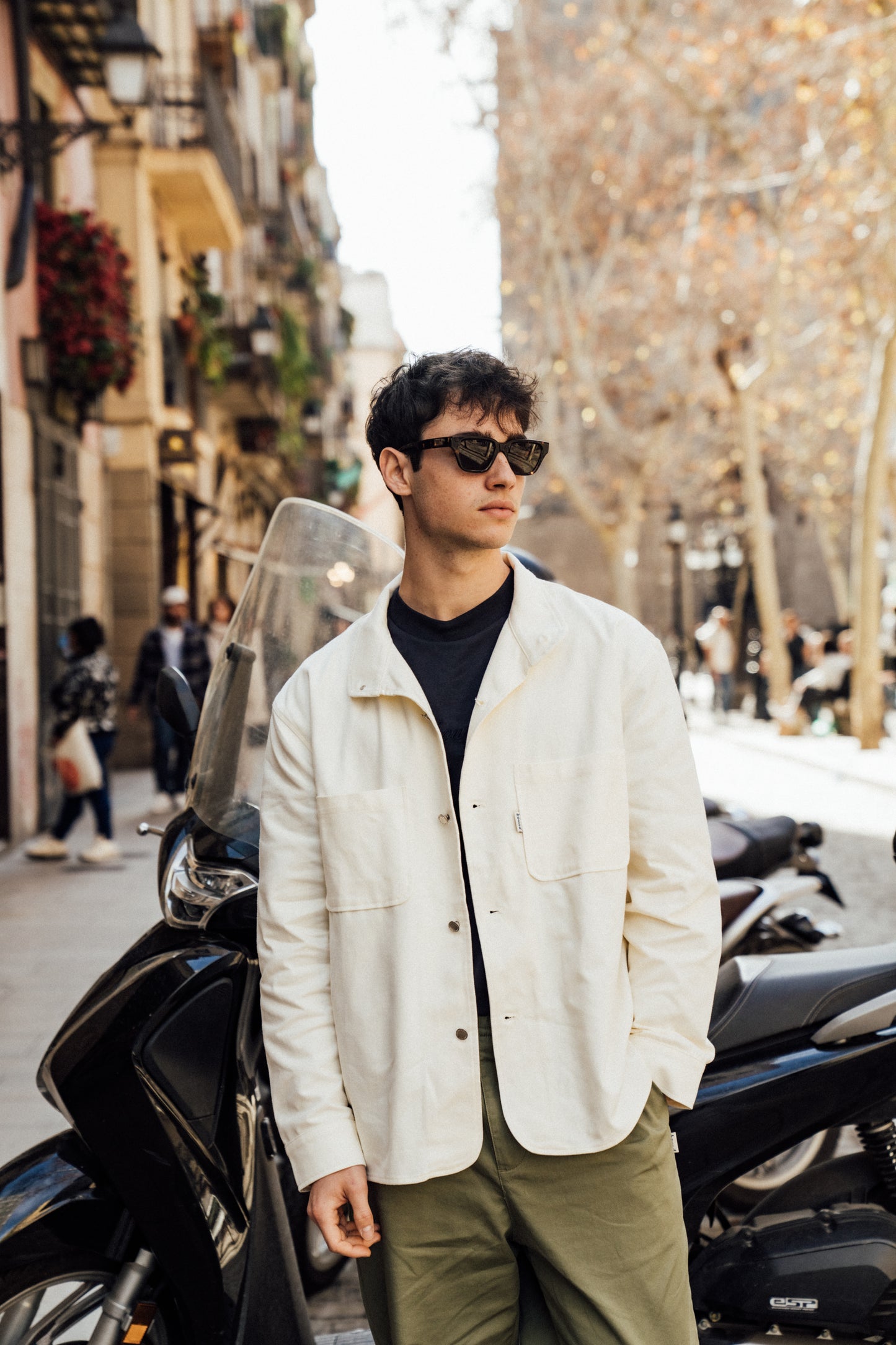 SOFT CANVAS OVERSHIRT - OFF WHITE
