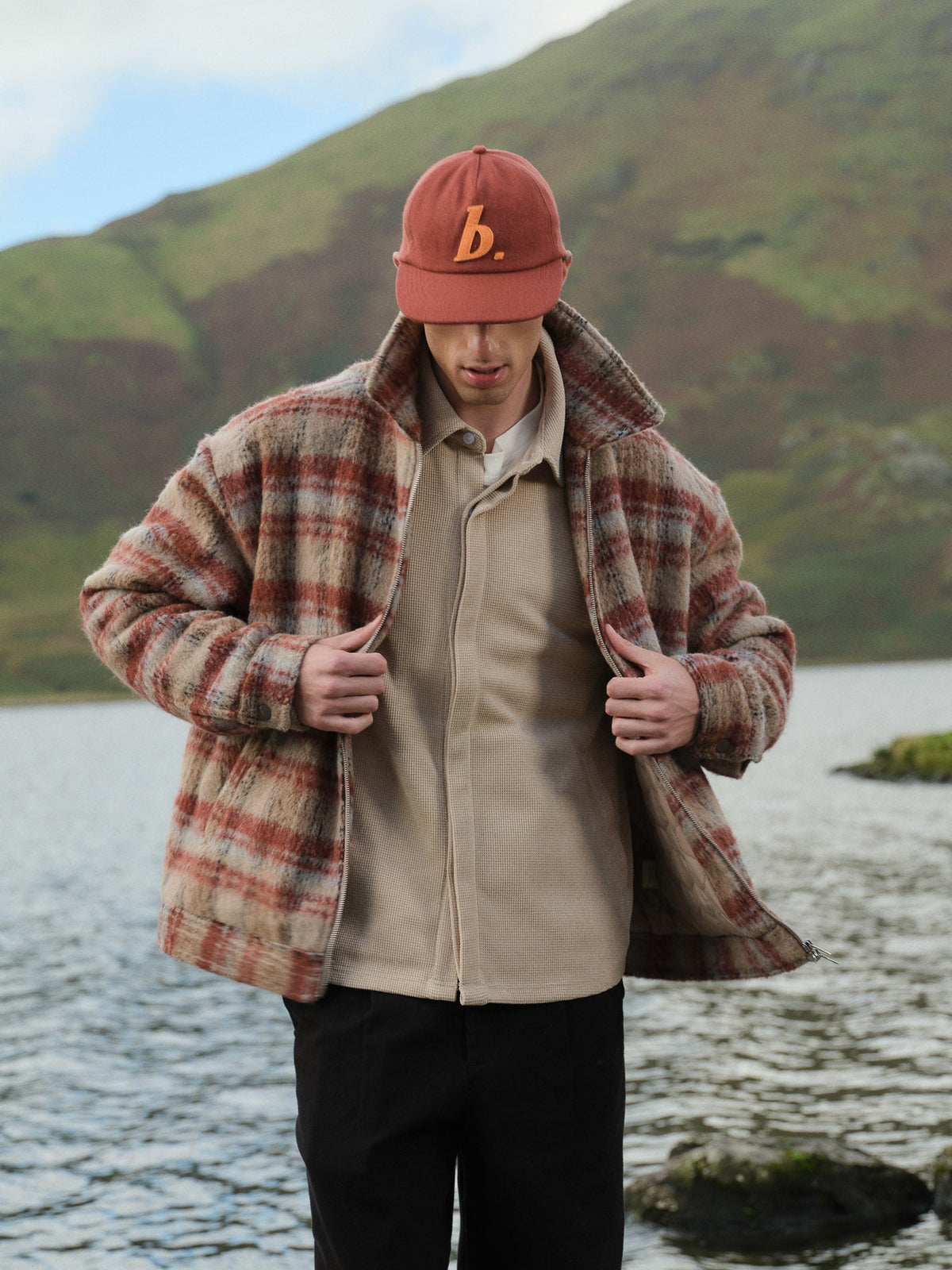 WAFFLE BUTTON UP SHIRT - BEIGE