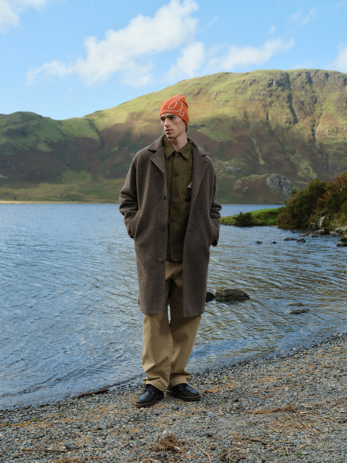 OTIS WOOL TRENCH COAT - MINK BROWN